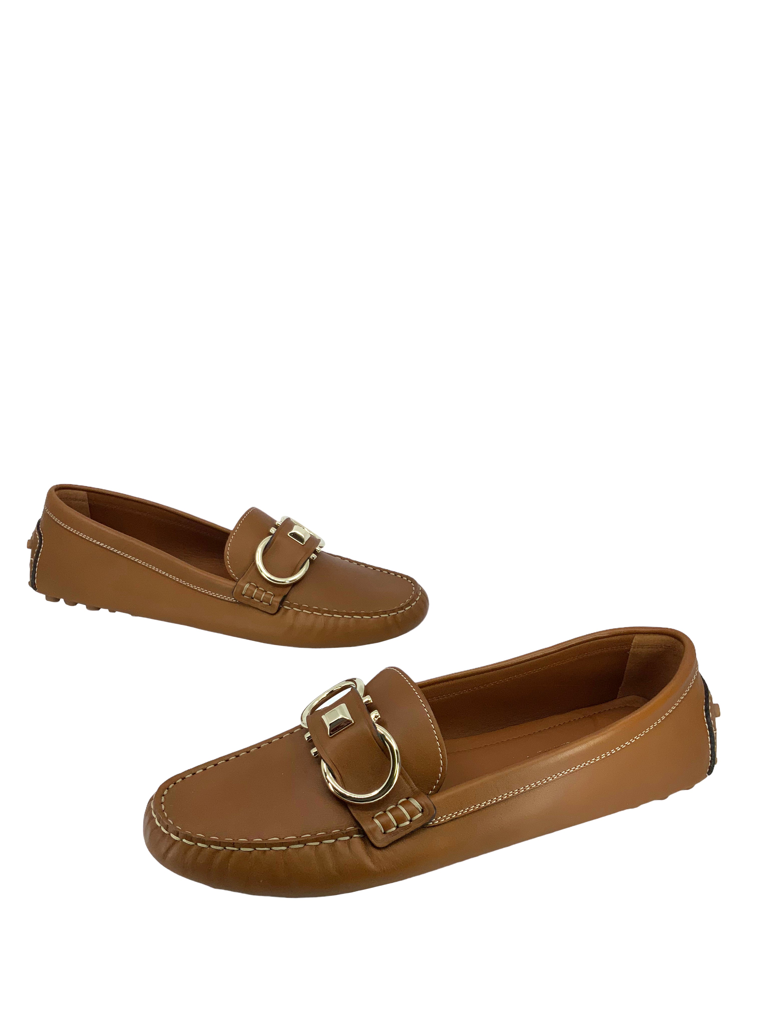 Salvatore Ferragamo Genuine Leather Gancini Horsebit Driver Loafers for Men - Size 10 US | Comfortable Slip-On Shoes for Business Casual & Office Wear