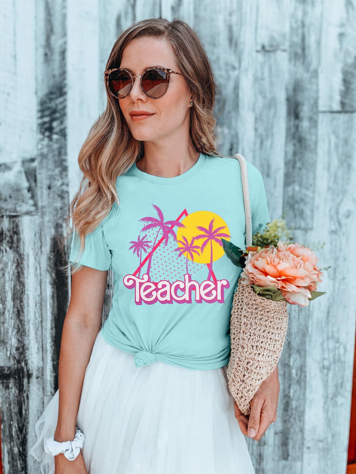 Retro 90s Neon Teacher Shirts for Women - Vintage Inspired Teacher Outfits & Tops - Perfect for Classroom, Teacher Appreciation Week & Back to School