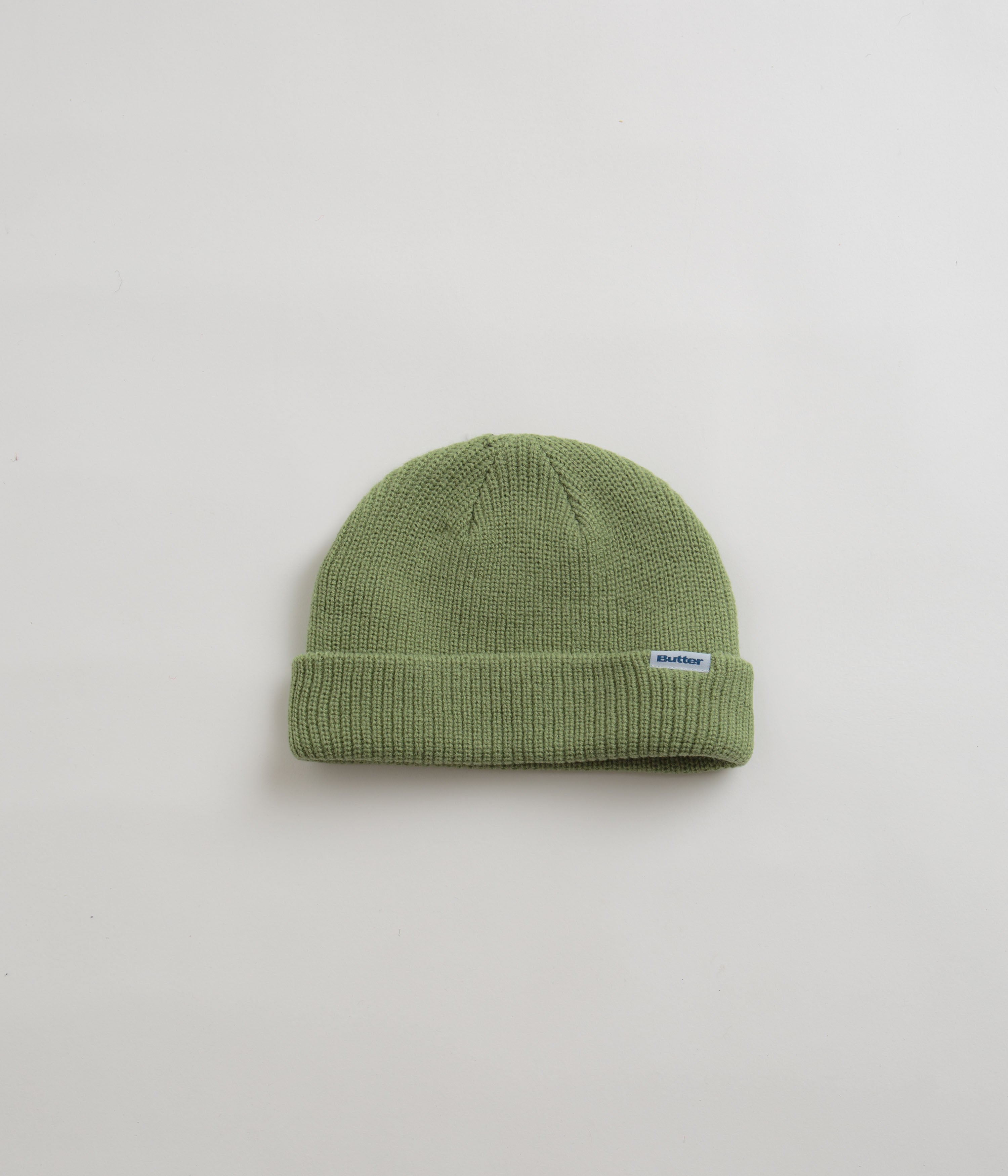 Butter Goods Wharfie Beanie - Green Tea & White Color Unisex Winter Knit Hat for Men & Women - Perfect for Skiing, Snowboarding & Cold Weather Outdoor Activities