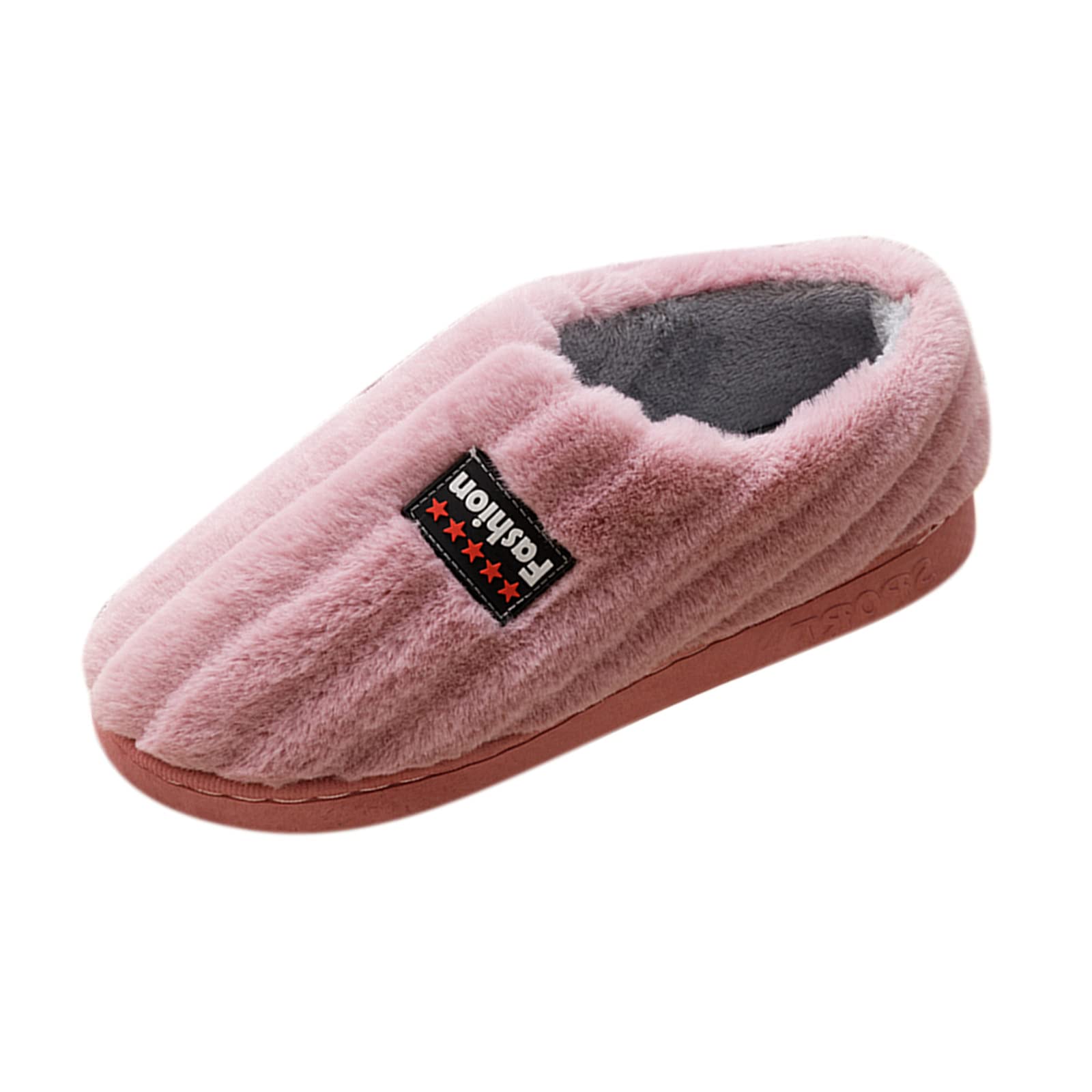 Cozy Plush Fuzzy House Slippers for Women & Men - Soft Warm Indoor/Outdoor Flip Flop Slippers - Perfect for Home, Lounge, Dorm, Travel & Winter Comfort (Black)