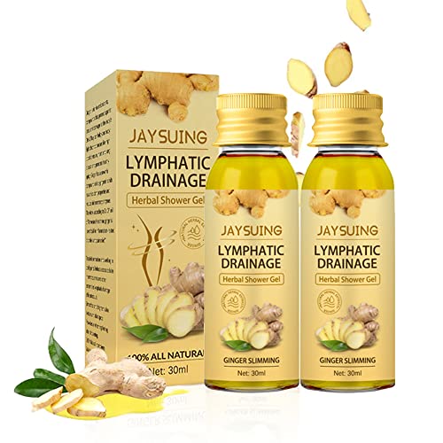 OVAI Lymphatic Drainage Ginger Shower Gel - Herbal Slimming & Detoxifying Body Wash for Women & Men, Natural Plant-Based Formula, 2-Pack - Perfect for Post-Workout Recovery & Spa-Like Relaxation