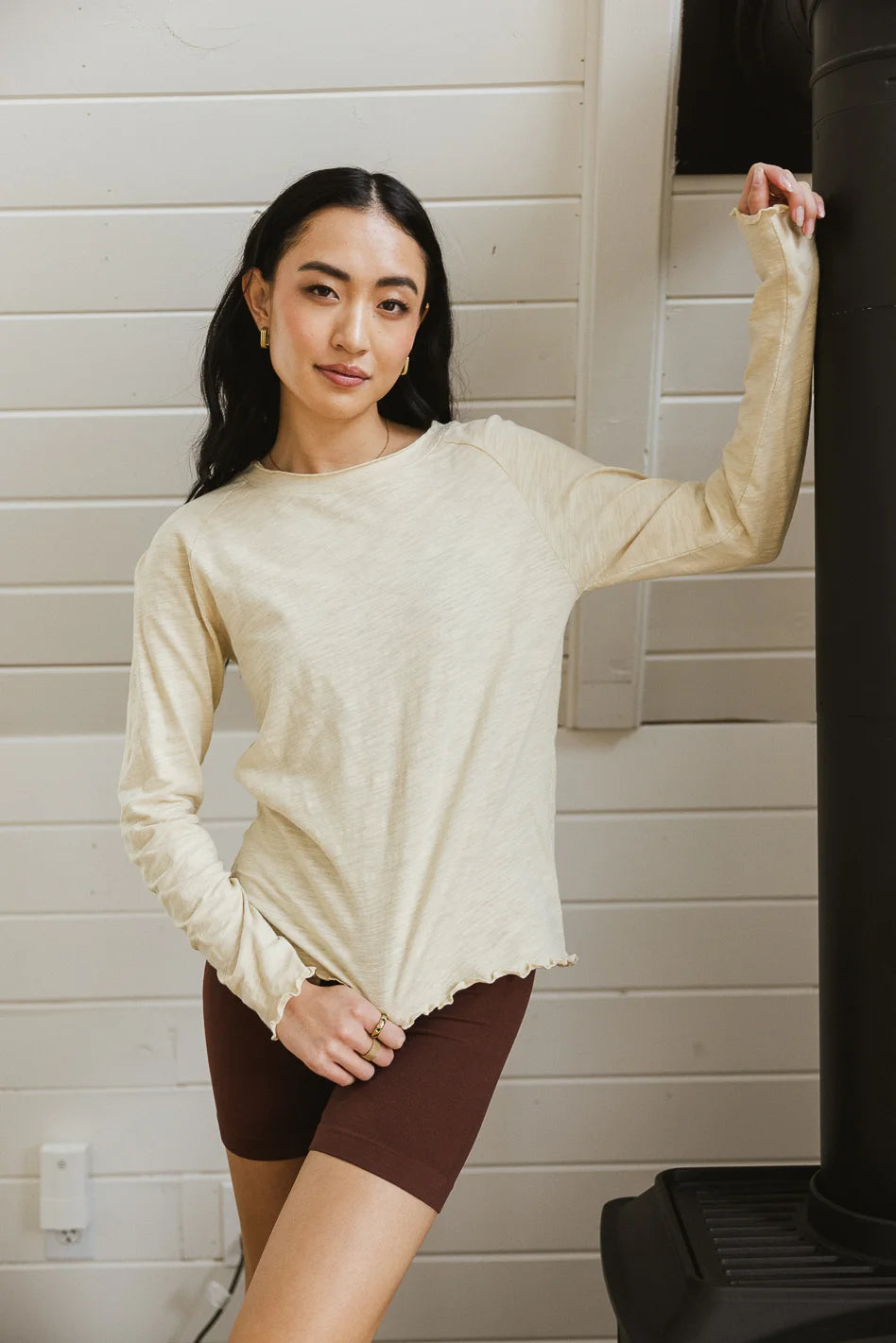 Kaylani Knit Top Women's Casual Long Sleeve Sweater in Oatmeal Beige | Soft Comfortable Pullover for Fall & Winter | Perfect for Office, Date Night and Weekend Outfits