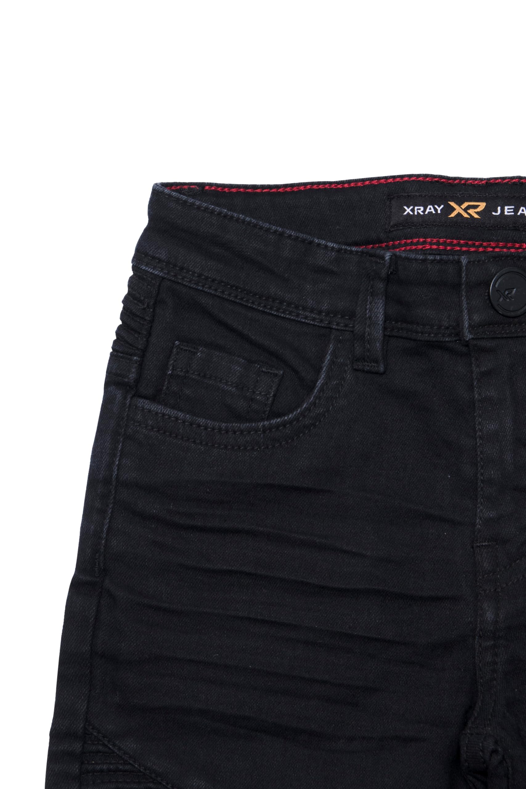 X-Ray Boys' Distressed Denim Shorts - Stretch Elastic Waist Ripped Biker Moto Style for Toddlers | Perfect for Summer Playdates & Outdoor Adventures