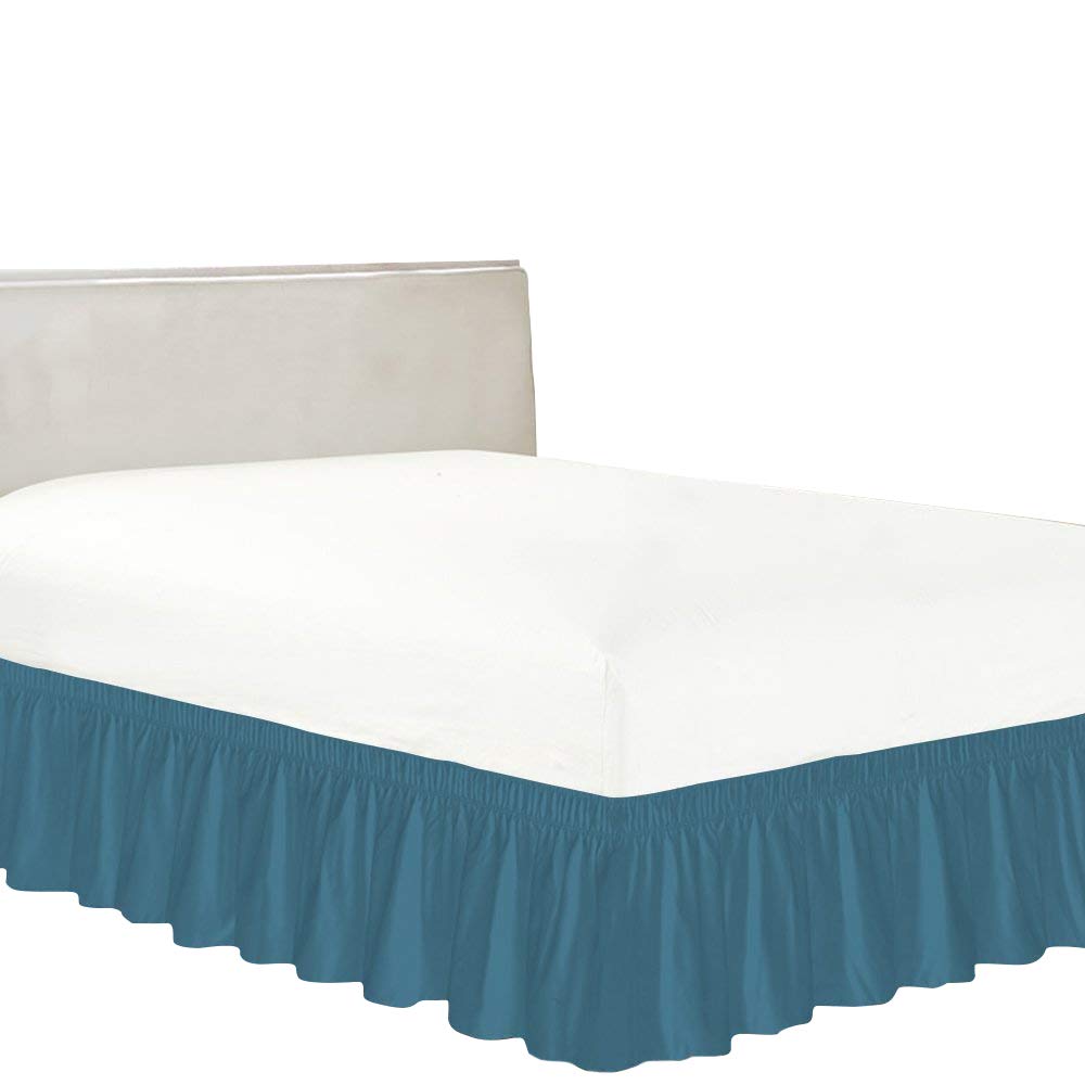 Elastic Wrap Around Bed Skirt 600TC Luxury Solid Fabric 30