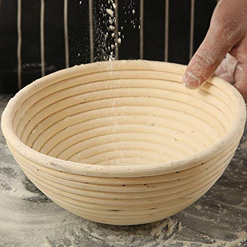 5 Inch Round Bread Banneton Proofing Basket with Linen Liner - Handmade Rattan Dough Rising Bowl for Sourdough Baking | Perfect for Professional & Home Bakers | Ideal for Artisan Bread Making, Sourdough Proofing, and Homemade Bakery (7x2 Inch)