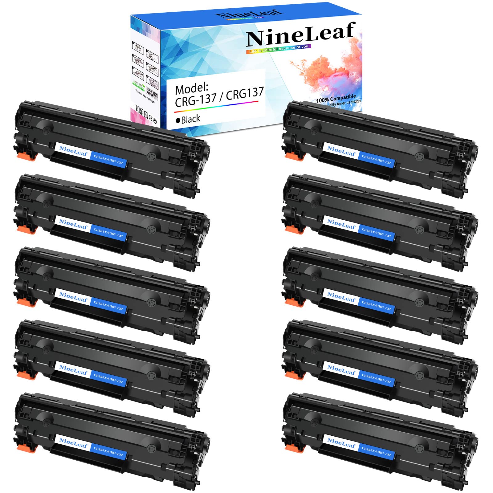NineLeaf High Yield CRG137 9435B001AA Toner Cartridge Replacement - Compatible with Canon 137 ImageClass MF212W MF216N MF229DW Printers (10 Black) - Perfect for Office, Home & Business Printing Needs