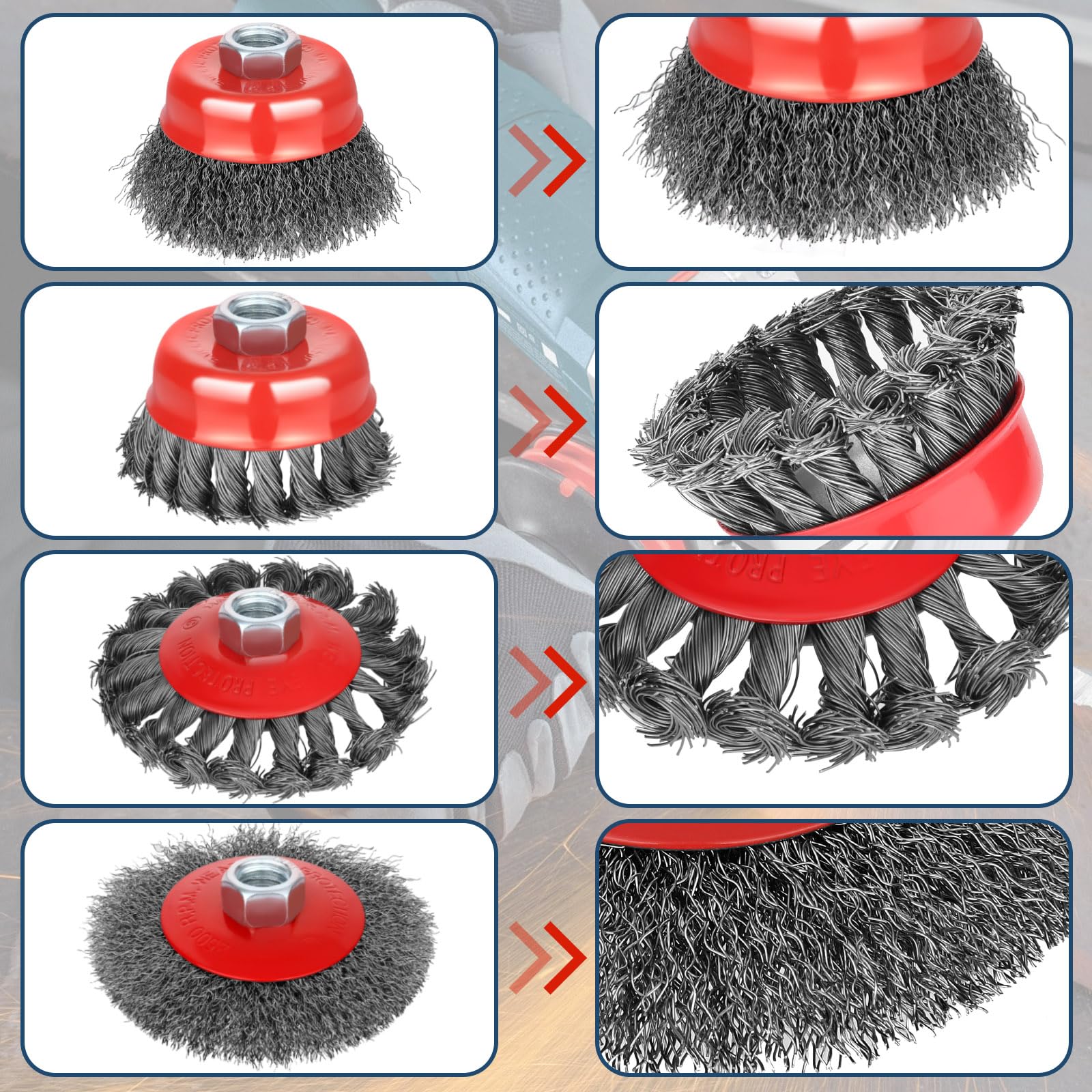 7-Piece Wire Wheel Brush Set for 4.5