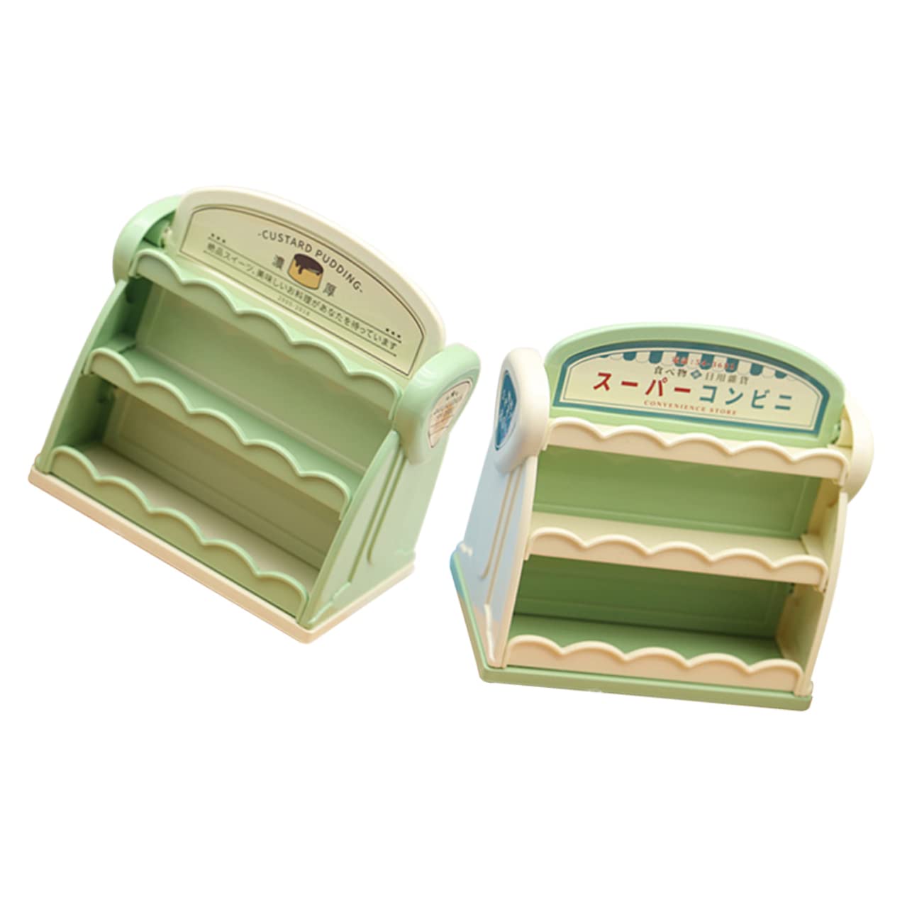 2-Piece Mini Shelf Set for Dollhouse Display - Miniature Dollhouse Furniture, Bakery Display Cabinet, Mini Adornment | Perfect for Dollhouse Decor, Miniature Collectibles & Tiny Scene Creation
