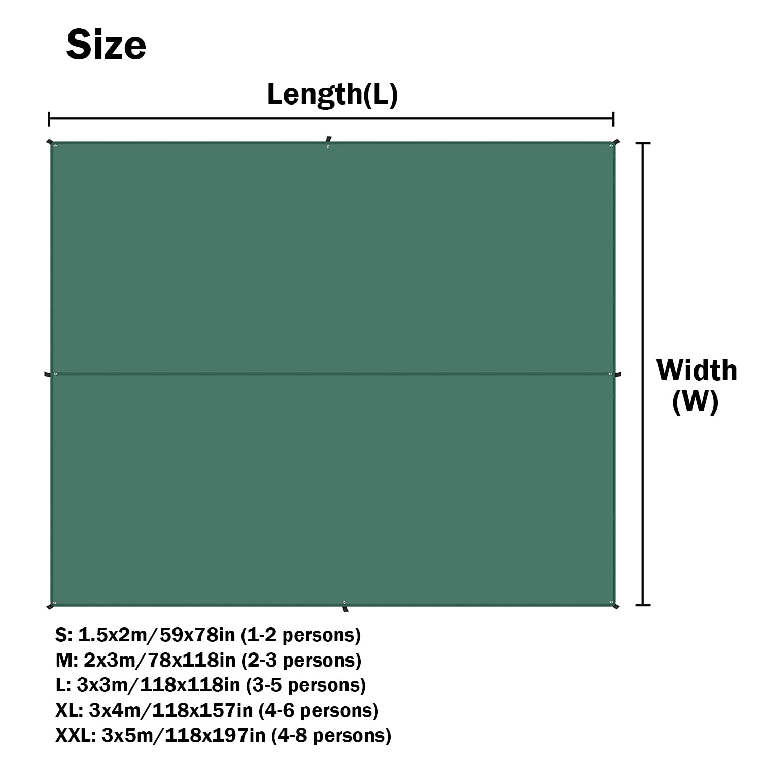 Premium Waterproof & UV Protection Tent Tarp - Lightweight Camping Shelter for Outdoor Adventures, Backpacking & Travel (Large Size, Gray, Rodless) - Perfect for Hiking, Beach Trips & Emergency Shelters