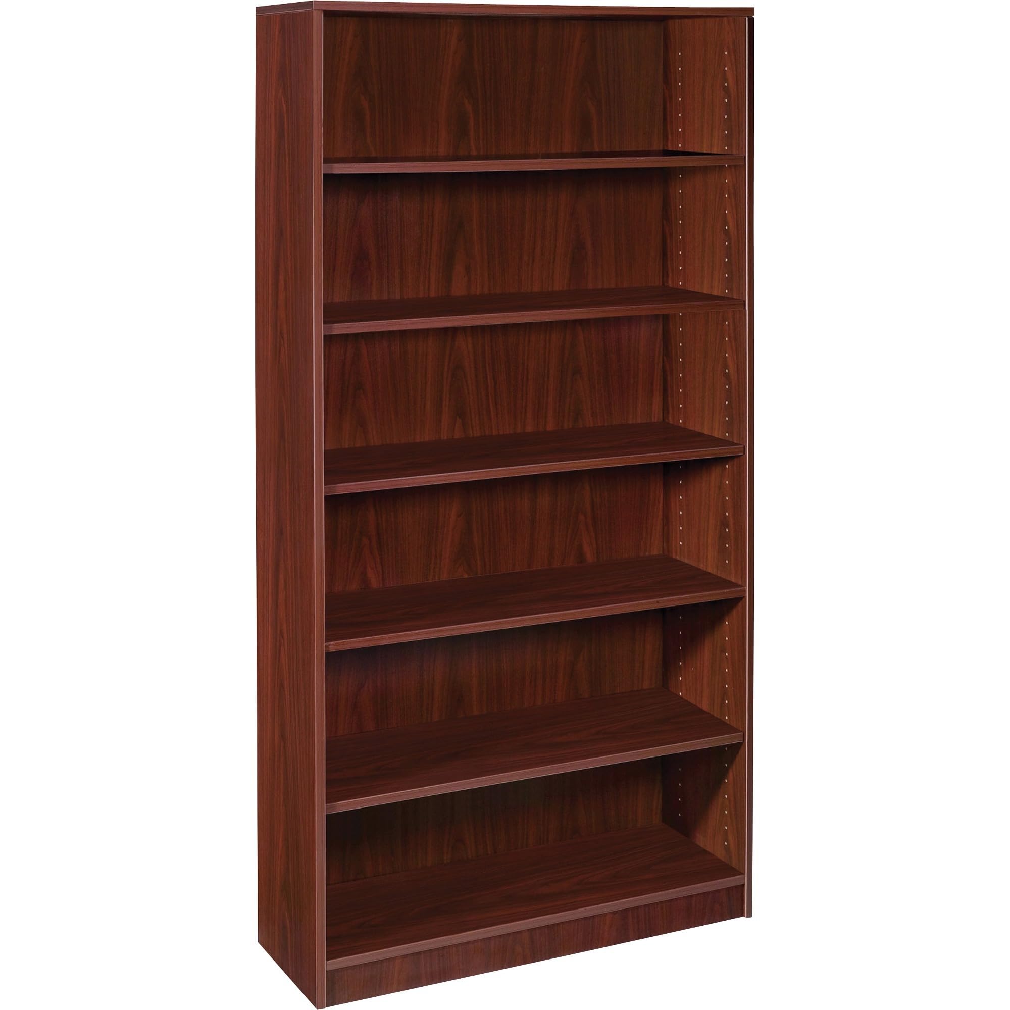 Lorell Essentials Book Rack - Solid Mahogany Wood Bookcase for Home Office, Library & Classroom Storage - Organize Books, Magazines & Files Efficiently
