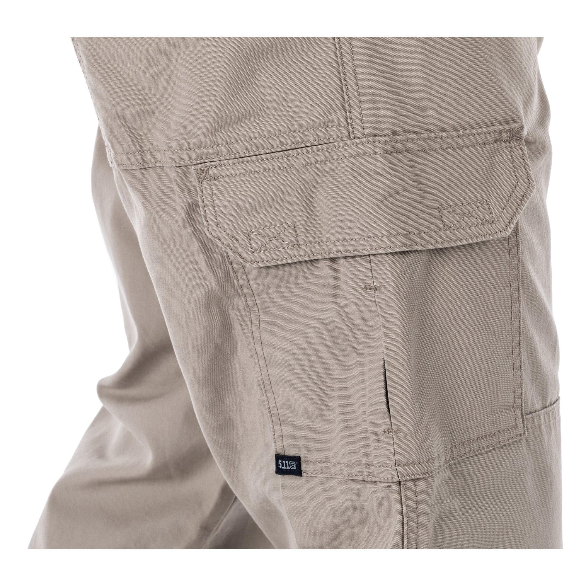 5.11 Tactical Men's Active Work Pants - Durable 100% Cotton Double Reinforced Pants with Superior Fit (Style 74251) for Outdoor Work, Hiking & Tactical Operations