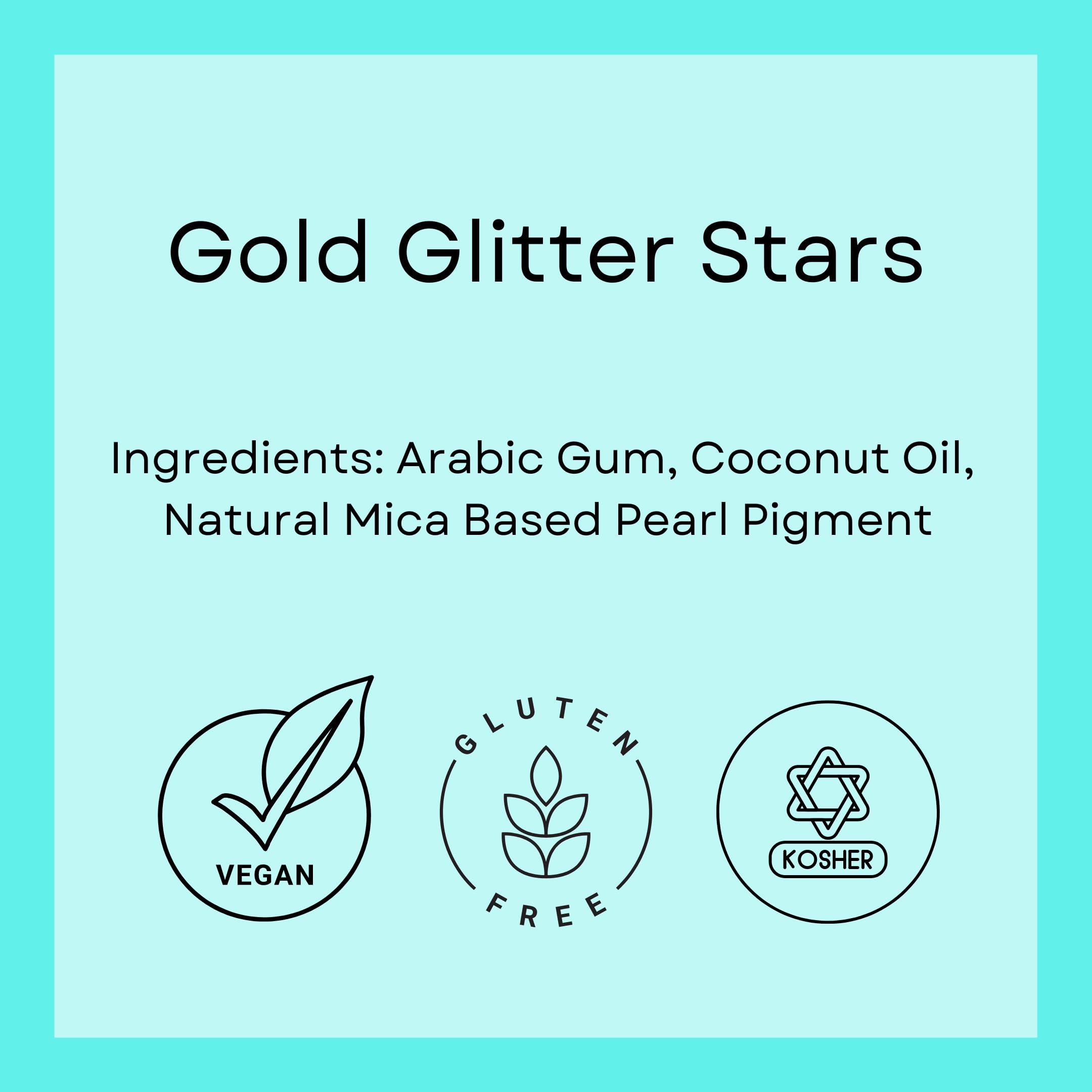 Vegan Edible Glitter Stars - Dye-Free, Gluten-Free & Non-Toxic Food Decorations | Perfect for Cakes, Cupcakes, Drinks, Desserts & DIY Baking Projects by Simply Sucré