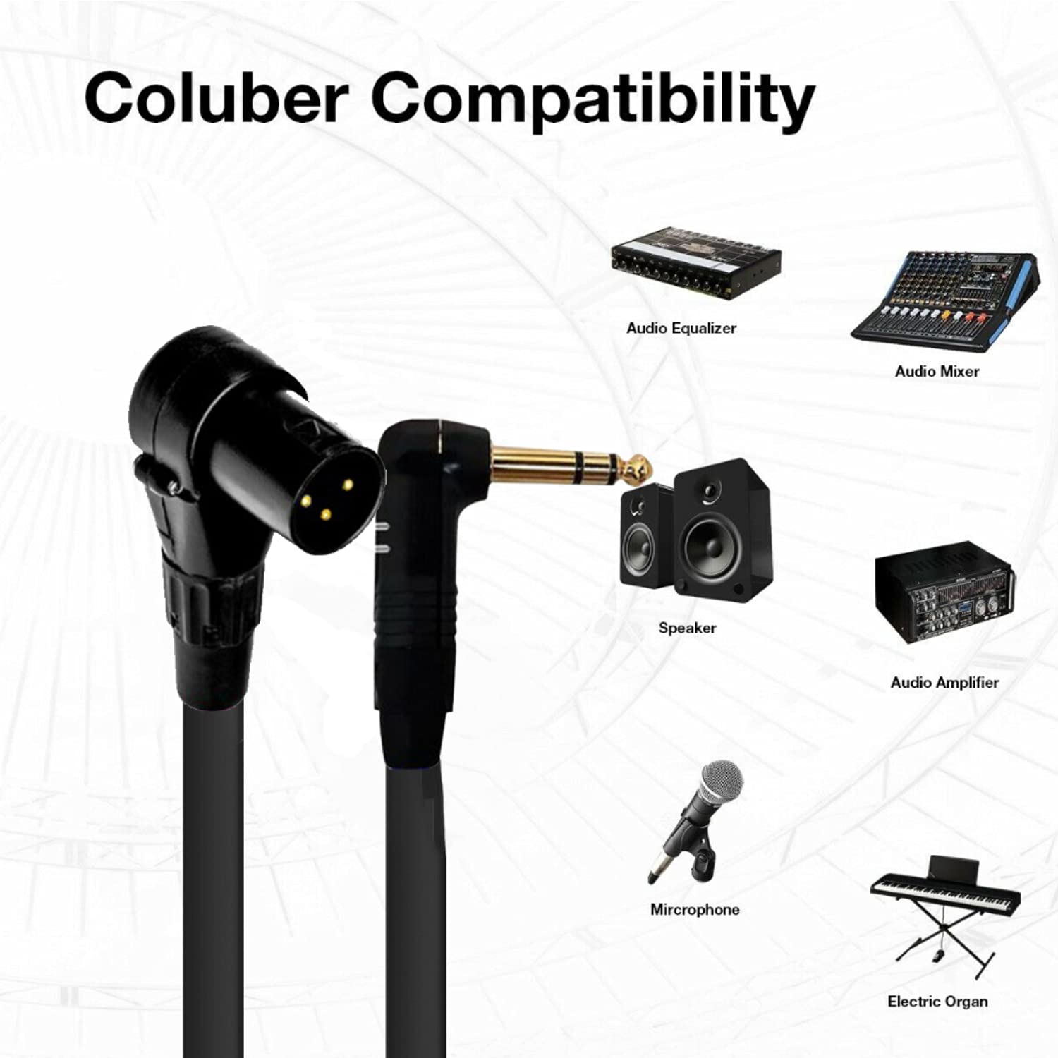 Coluber Cable 200ft Right Angle XLR Male to Right Angle 1/4