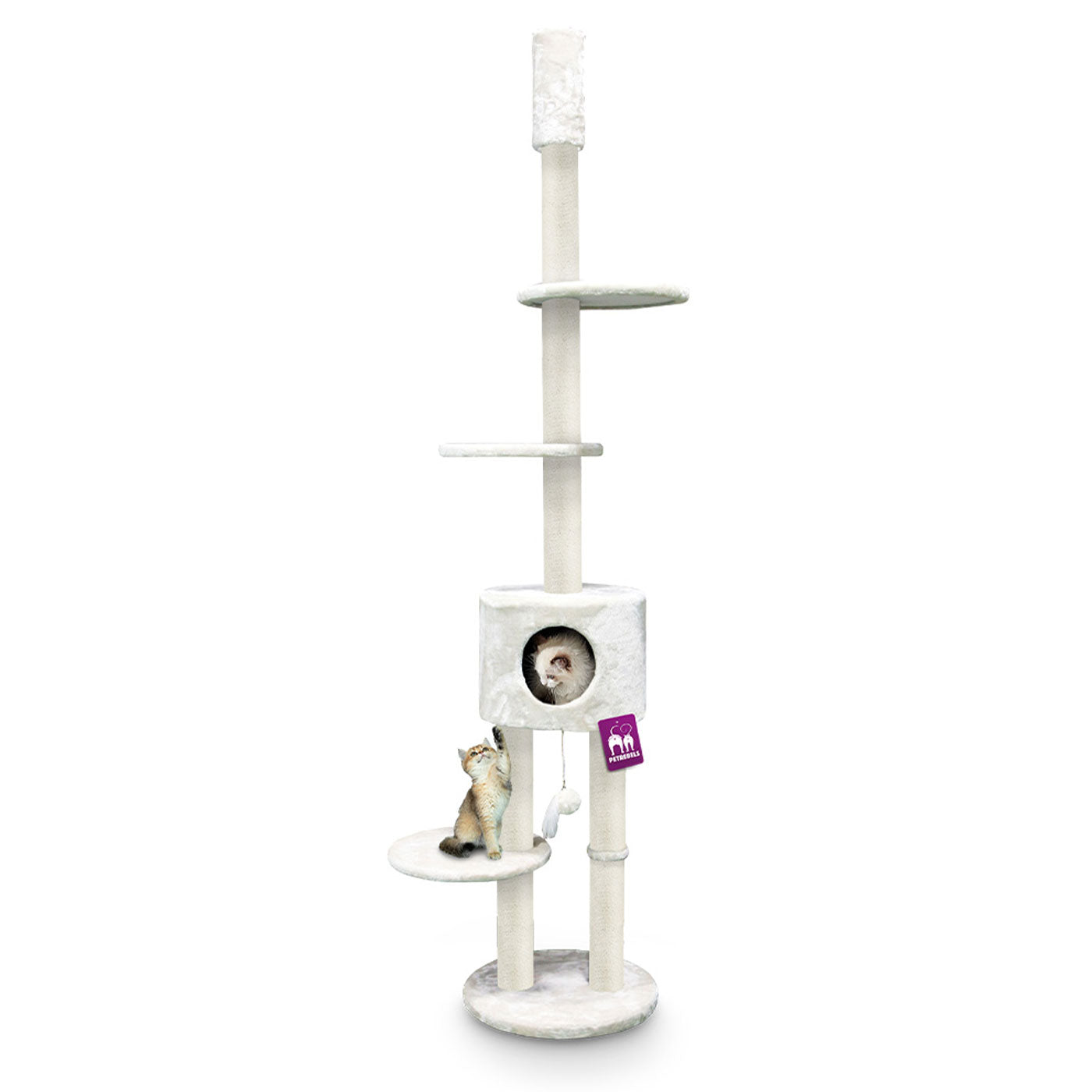 Premium 240cm Cat Tree for Large Cats - Kings & Queens Anna Cat Tower with Scratching Posts & Perches - Perfect for Indoor Play & Climbing for Your Feline Friend