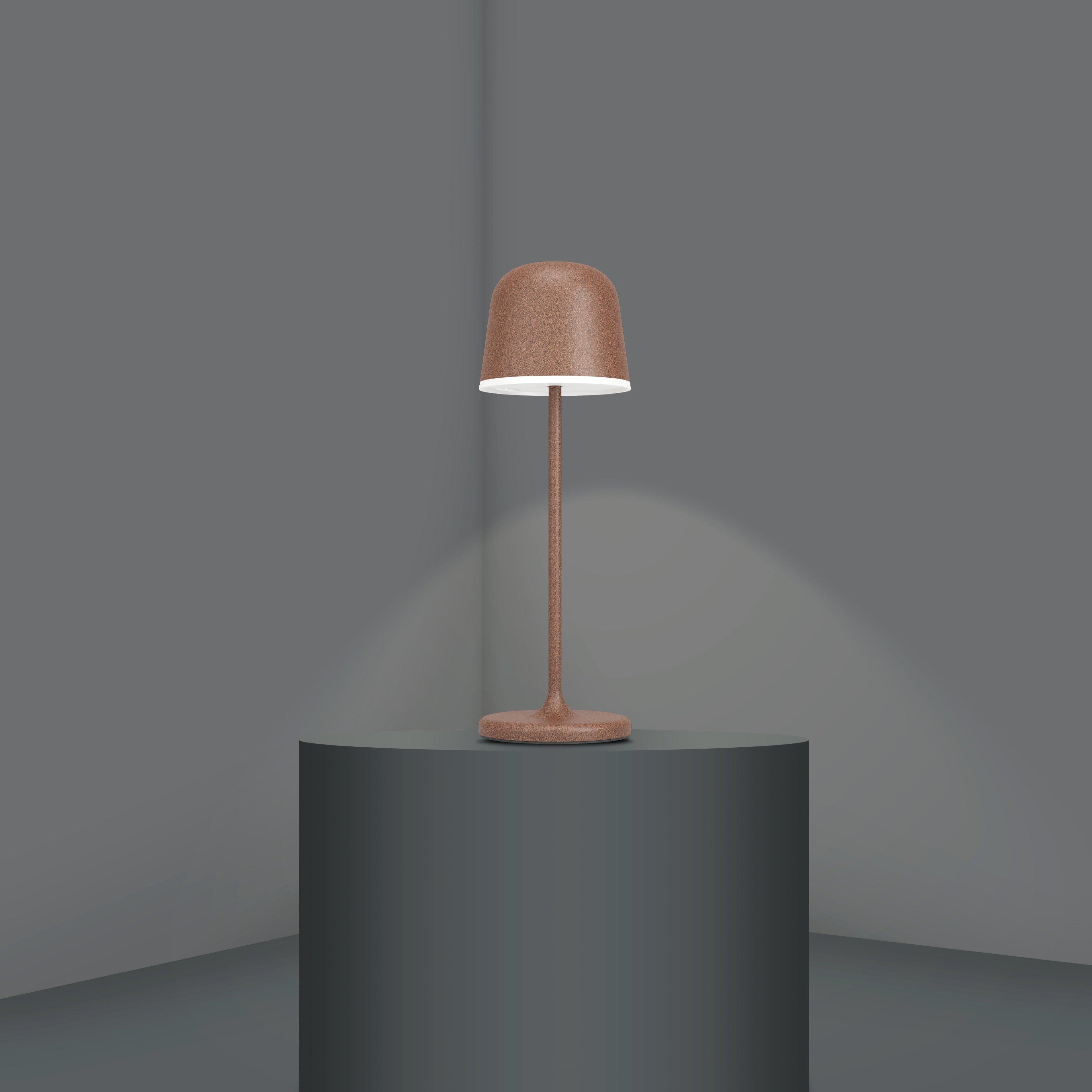 Eglo Mannera Rust Brown Cordless LED Outdoor Table Lamp - Waterproof & Dimmable for Patio, Garden, Deck, Porch Lighting