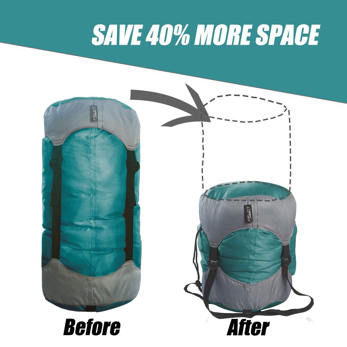 Frelaxy Ultralight Compression Sack for Sleeping Bags - 11L/18L/30L/45L/52L Waterproof Storage Bag with 40% More Space - Compact Travel Gear for Camping, Hiking, Backpacking & Outdoor Adventures