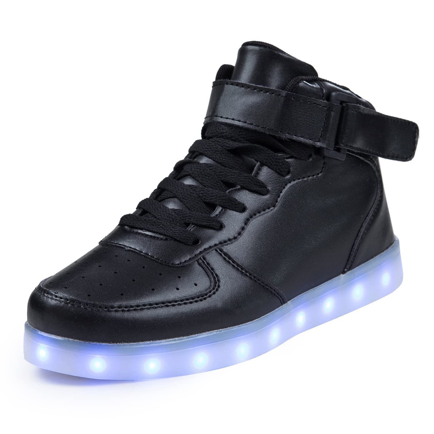 HIWISH LED Light Up Shoes - High Top USB Rechargeable Glowing Sneakers for Men, Women, Boys & Girls - Perfect for Night Running, Raves, Parties & Halloween Costumes