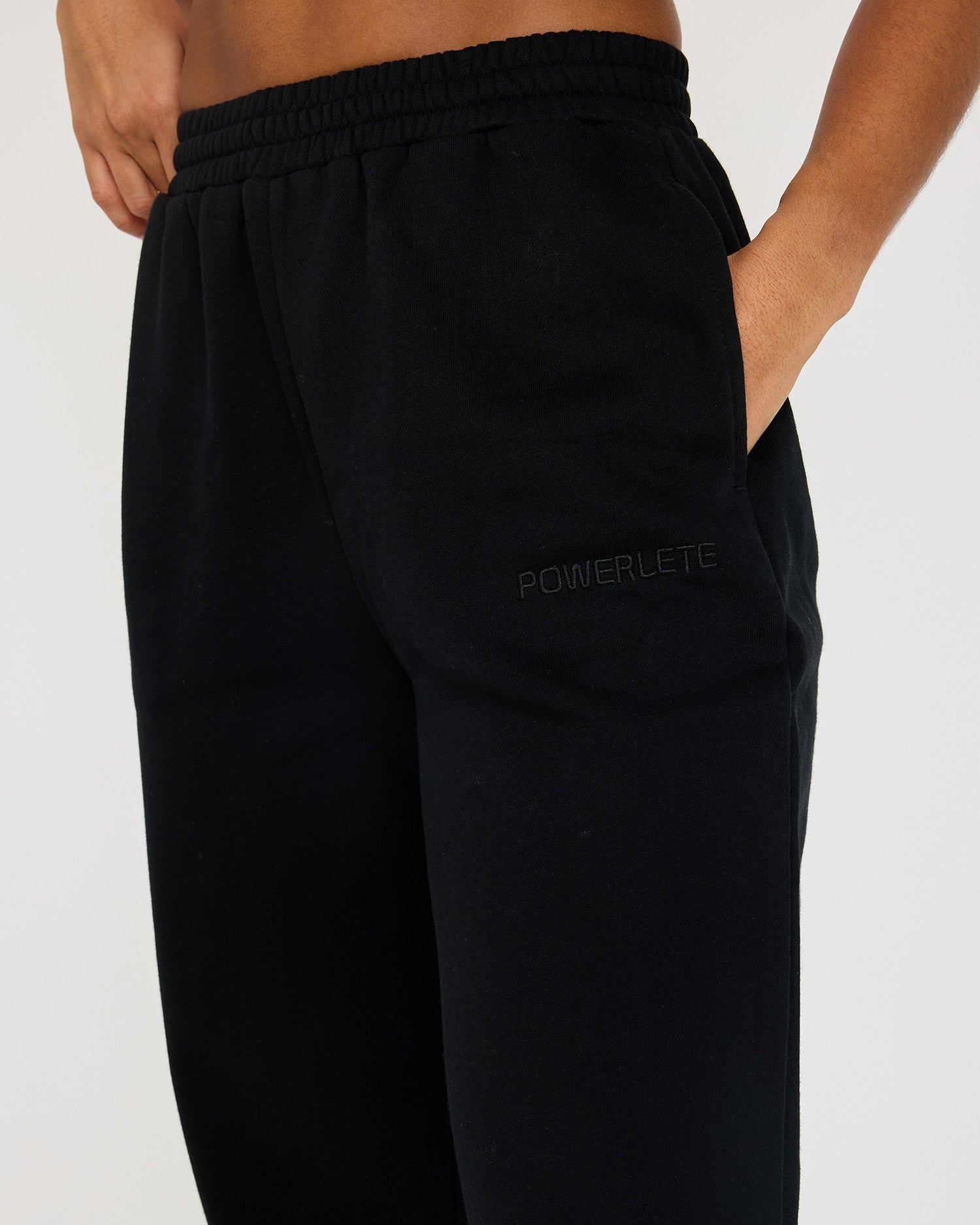Powerlete Evolve Women's Oversized Joggers - Blackout Color, High Waisted Lounge Pants for Yoga, Running & Casual Wear