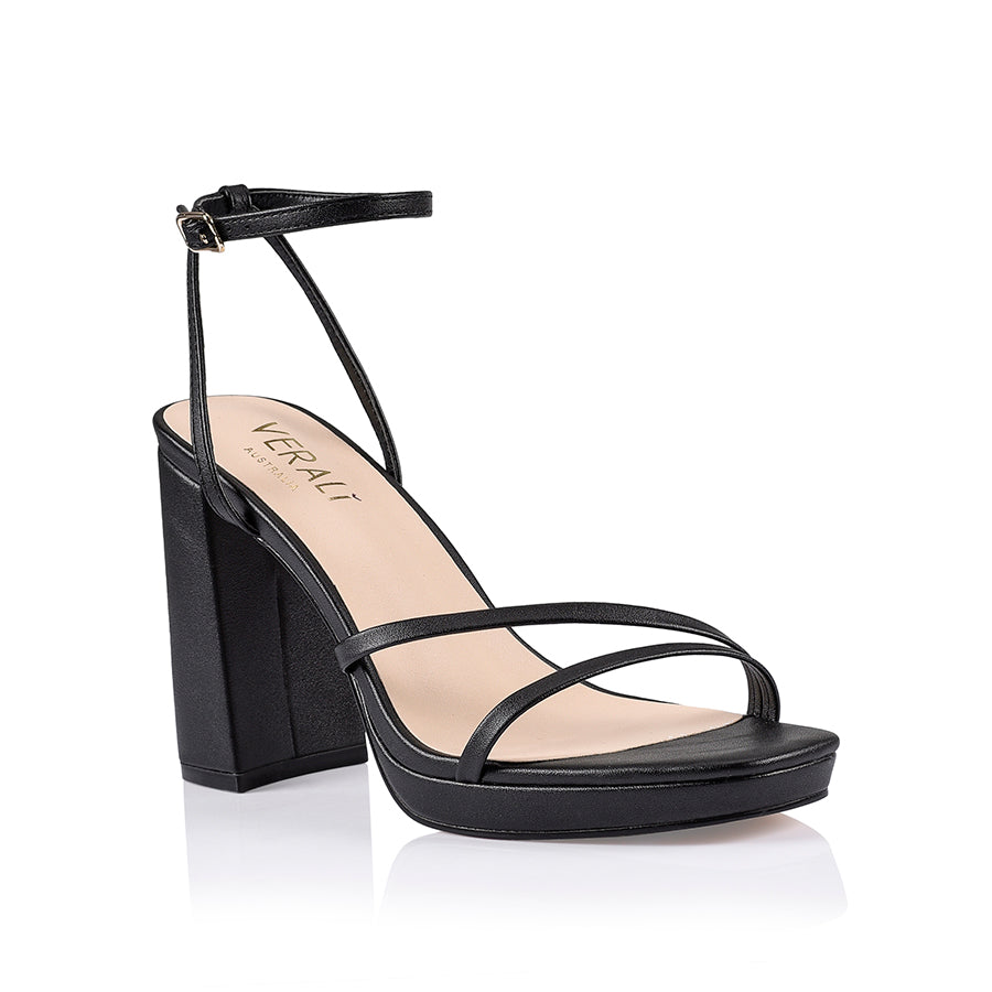 Lani Platform Sandals for Women - Black Smooth Leather Comfortable Walking Shoes - Perfect for Summer, Beach, and Casual Outfits