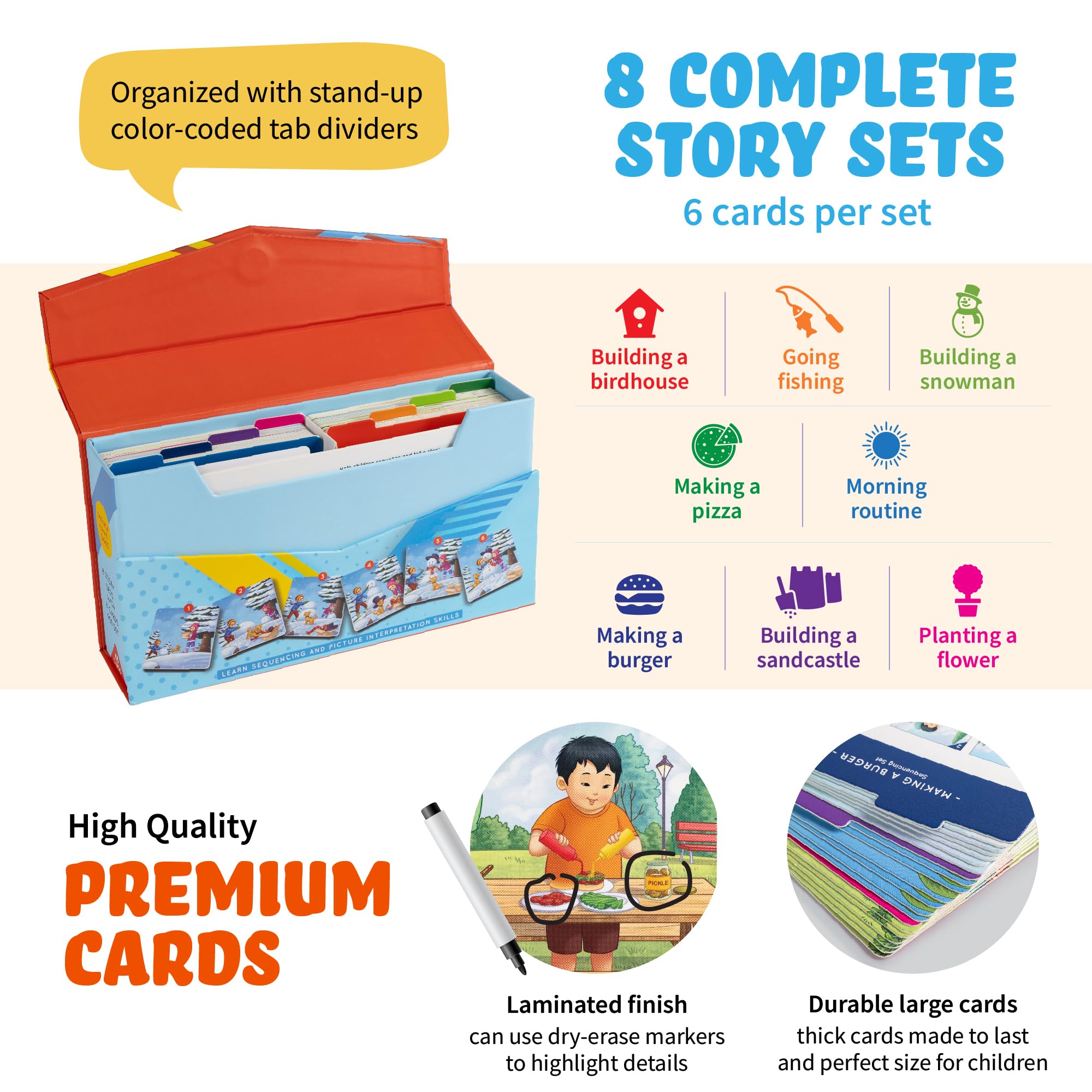 Sequencing Cards for Kids - Storytelling Picture Cards Set for Speech Therapy, Homeschool & ESL Learning - Social Skills Development & ELL Teaching Materials - Perfect for Classroom, Home & Therapy Use
