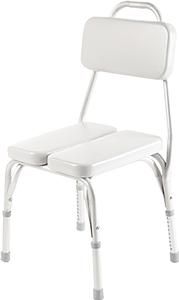 Invacare Adjustable Height Vinyl Padded Shower Chair - 17.25