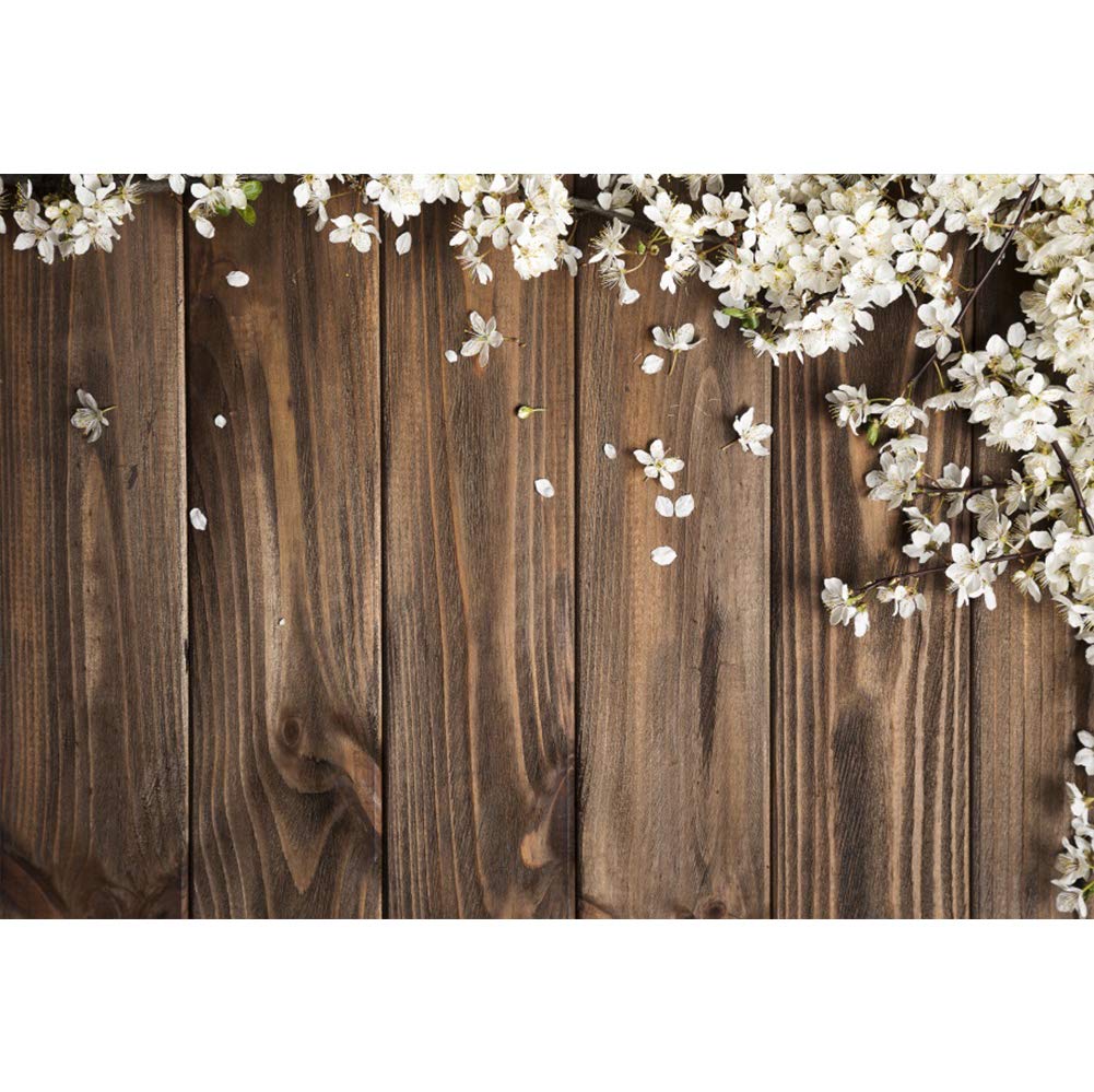 5x3ft Rustic Floral Wood Photography Backdrop - Vintage Brown Textured Wooden Wall Background for Baby Shower, Kids Birthday Party, Bridal Shower, Wedding Decor, Photo Studio Props & Home Wallpaper | Perfect for Indoor Events, Social Media Photos, and DIY Home Decor