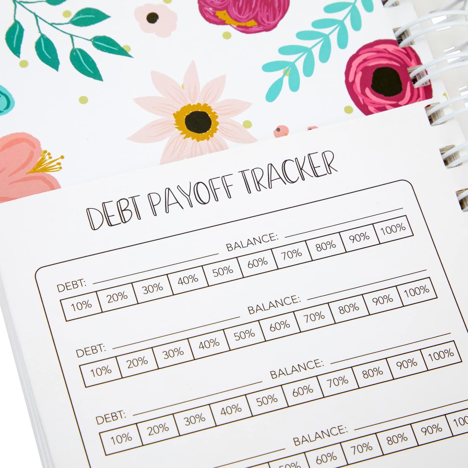 Floral Budget Planner - 24 Pockets Bill Organizer & Debt Tracker for Monthly Payments (5x7 In) - Perfect for Home & Office Finance Management