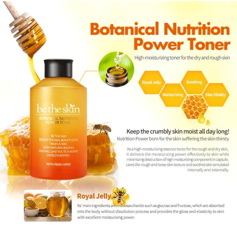 Be The Skin Botanical Nutrition Power Toner 150ml - Hydrating Facial Toner for Glowing Skin | Korean Skincare for Dry & Sensitive Skin | Daily Hydration & Skin Prep for Makeup
