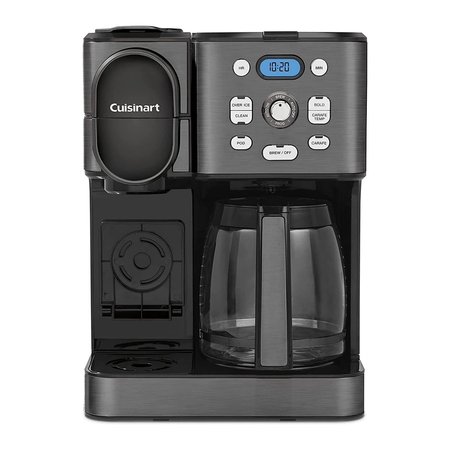 Cuisinart SS-16BKS 12-Cup Programmable Coffee Maker with Glass Carafe - Black Stainless Steel - Brews Hot & Iced Coffee - Perfect for Home, Office & Entertaining