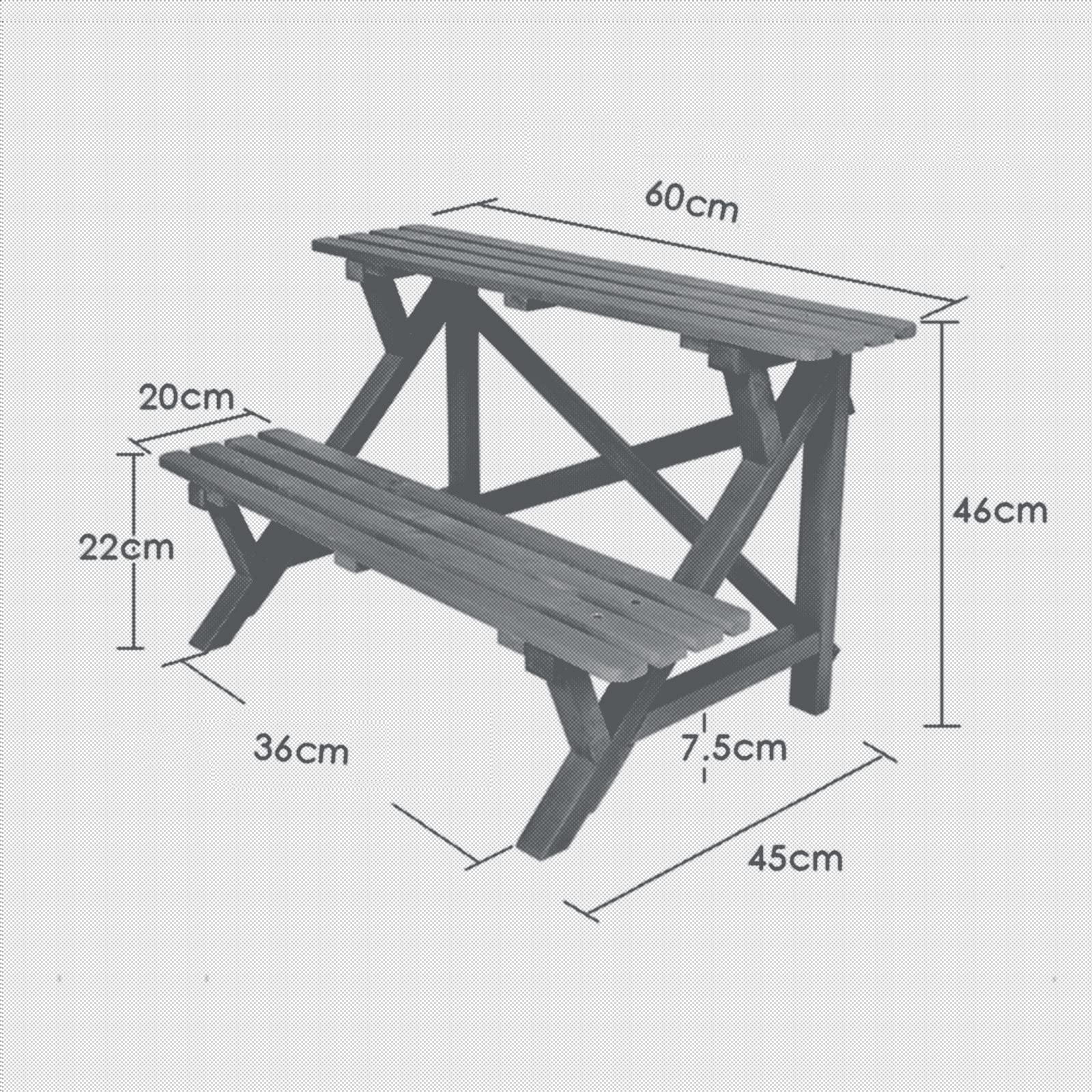 Two-Tier Wooden Plant Stand for Indoor & Outdoor Use - 60x45x46cm White Flower Pot Shelf for Home, Garden, Patio & Balcony | Perfect for Displaying Potted Plants, Herbs & Decorative Greenery