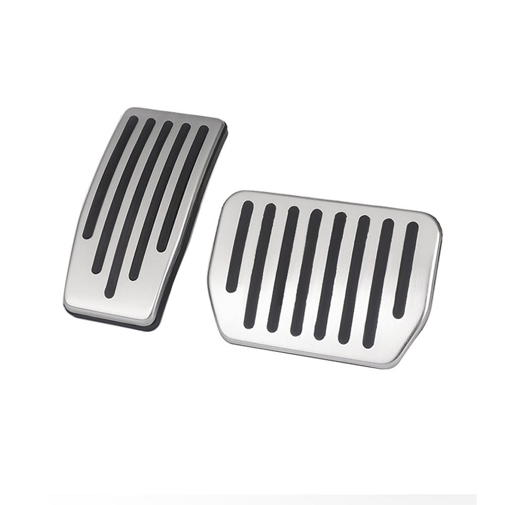EVBASE Non-Slip Silver Brake Pedal Covers for Tesla Model Y Juniper - Premium Anti-Skid Foot Pedals Pads - Perfect for Enhanced Driving Safety & Comfort