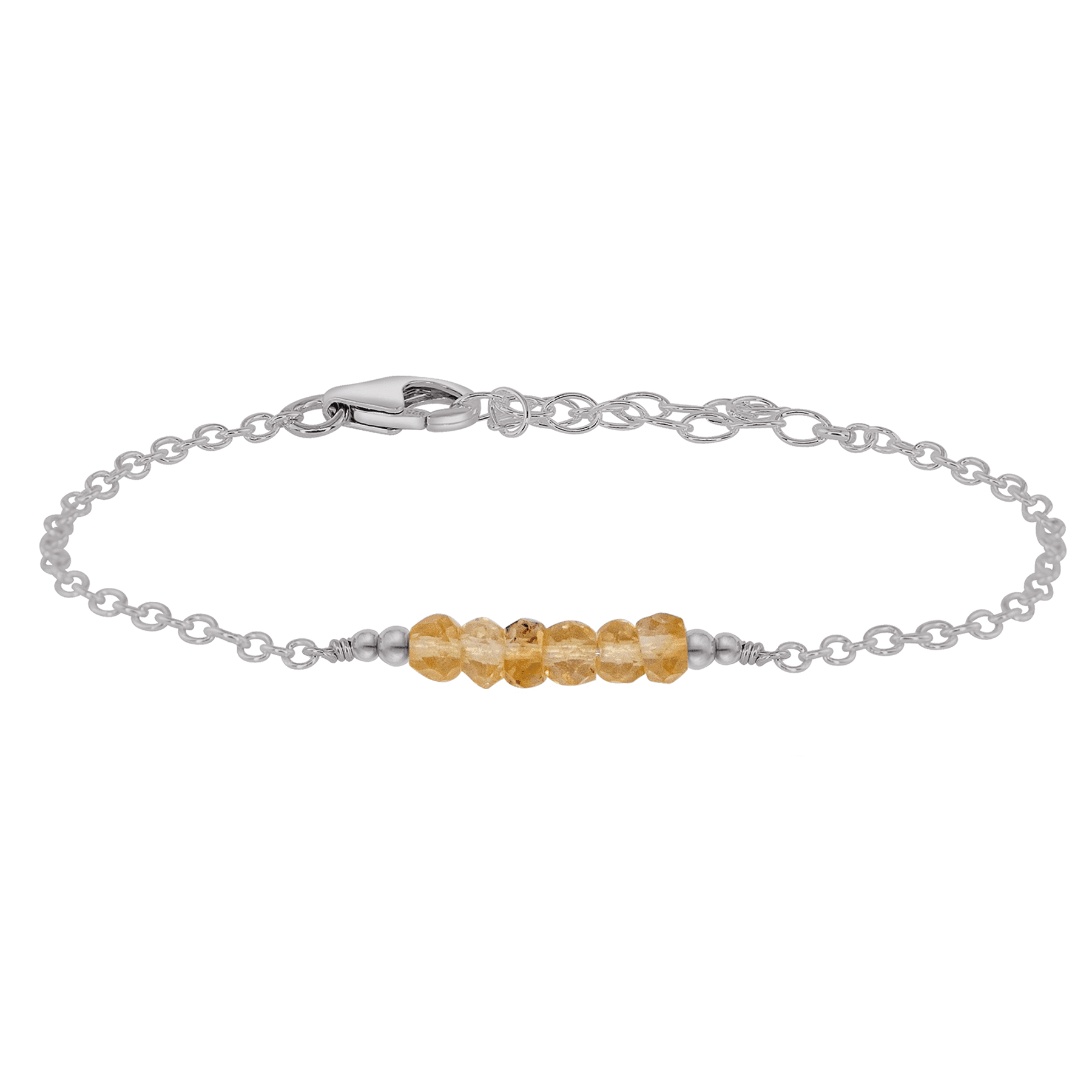 Sparkling Yellow Citrine Gemstone Faceted Bead Bar Bracelet for Women - Elegant Healing Crystal Jewelry for Everyday Wear, Meditation & Gifts