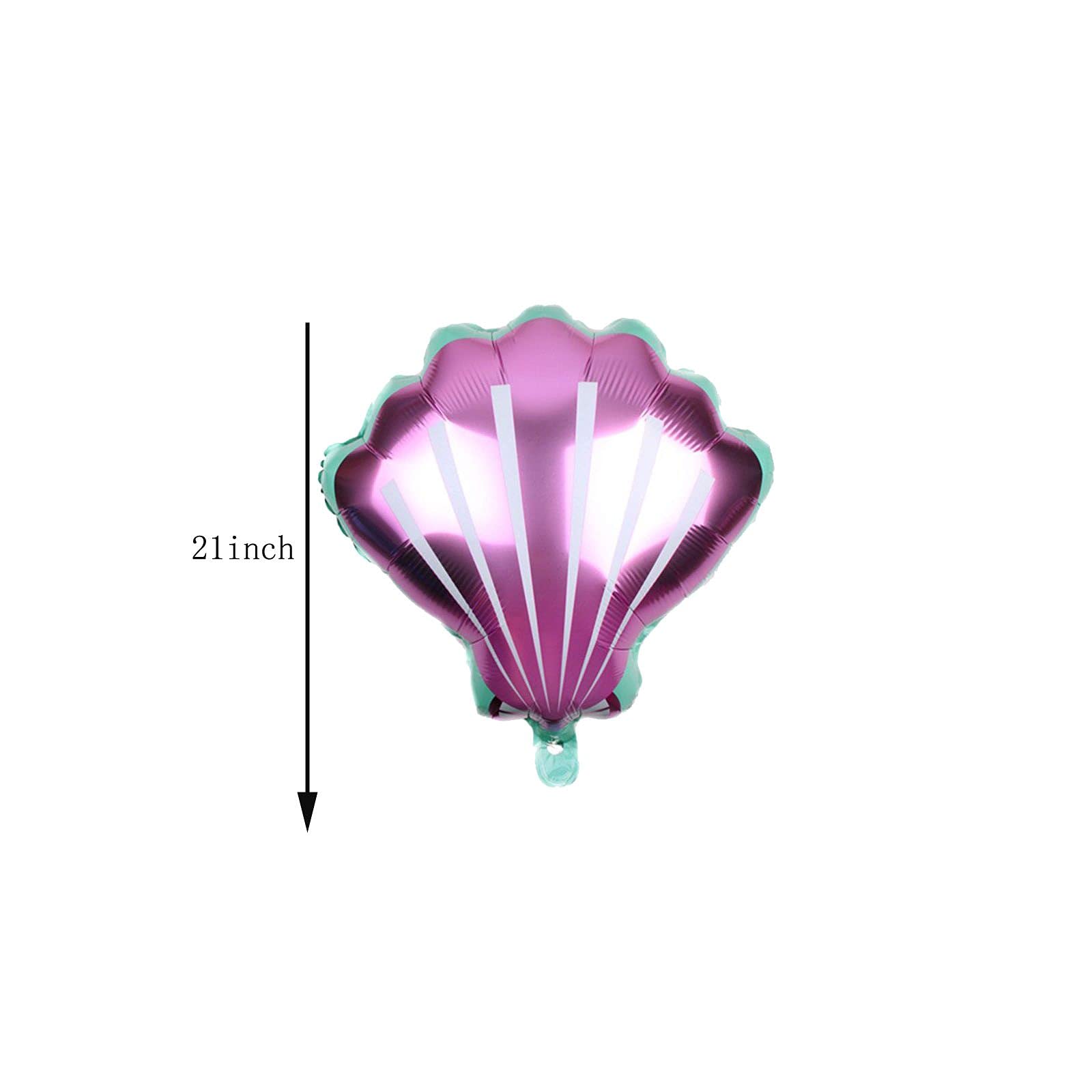 5PCS Mermaid Foil Balloons - Helium-Ready Mylar Shell Balloons for Mermaid Birthday Party Decorations, Baby Shower, Underwater Theme Events & Ocean Party Supplies