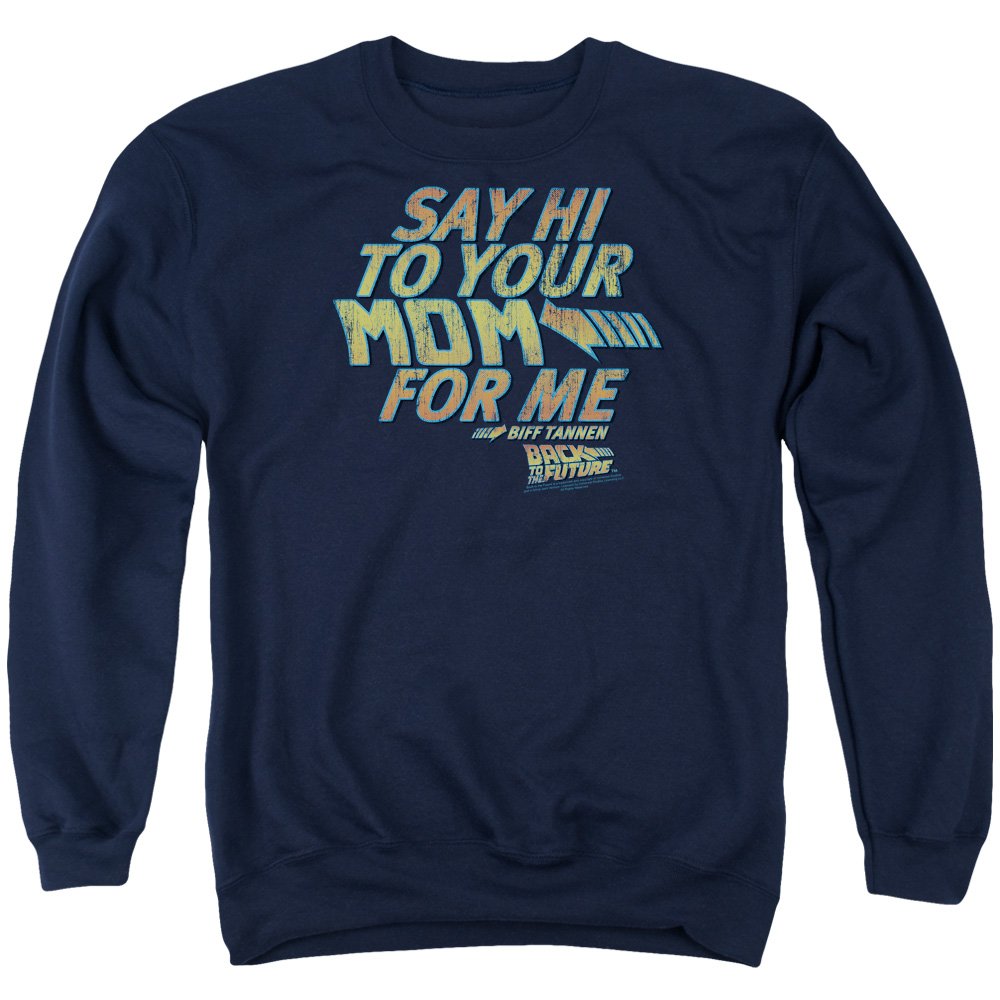 Back to The Future 'Say Hi' Unisex Crewneck Sweatshirt for Men & Women | 80s Retro Movie Fan Gift, Casual Wear & Cosplay Outfit