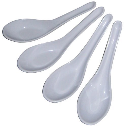 JapanBargain 3421 - 60 Pack Japanese Soup Spoons, Chinese Rice Spoons, Pho & Ramen Spoons, Wonton Soup Spoons - White Color | Perfect for Asian Cuisine, Noodle Soups, and Home Dining