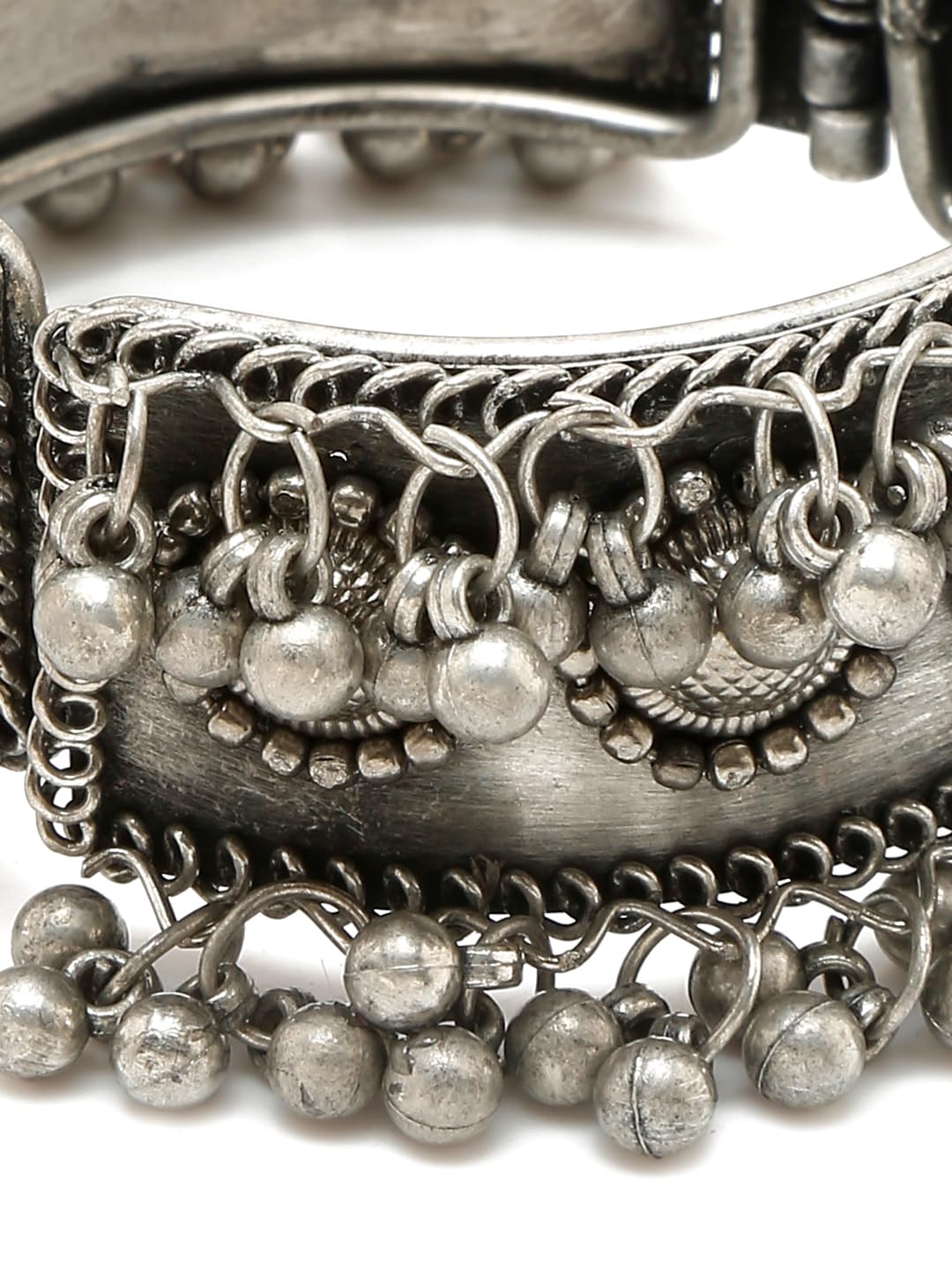 YouBella Oxidized Silver Plated Cuff Bracelet for Women - Celebrity Inspired Jewelry Bangle for Girls & Women | Perfect for Parties, Weddings & Everyday Fashion