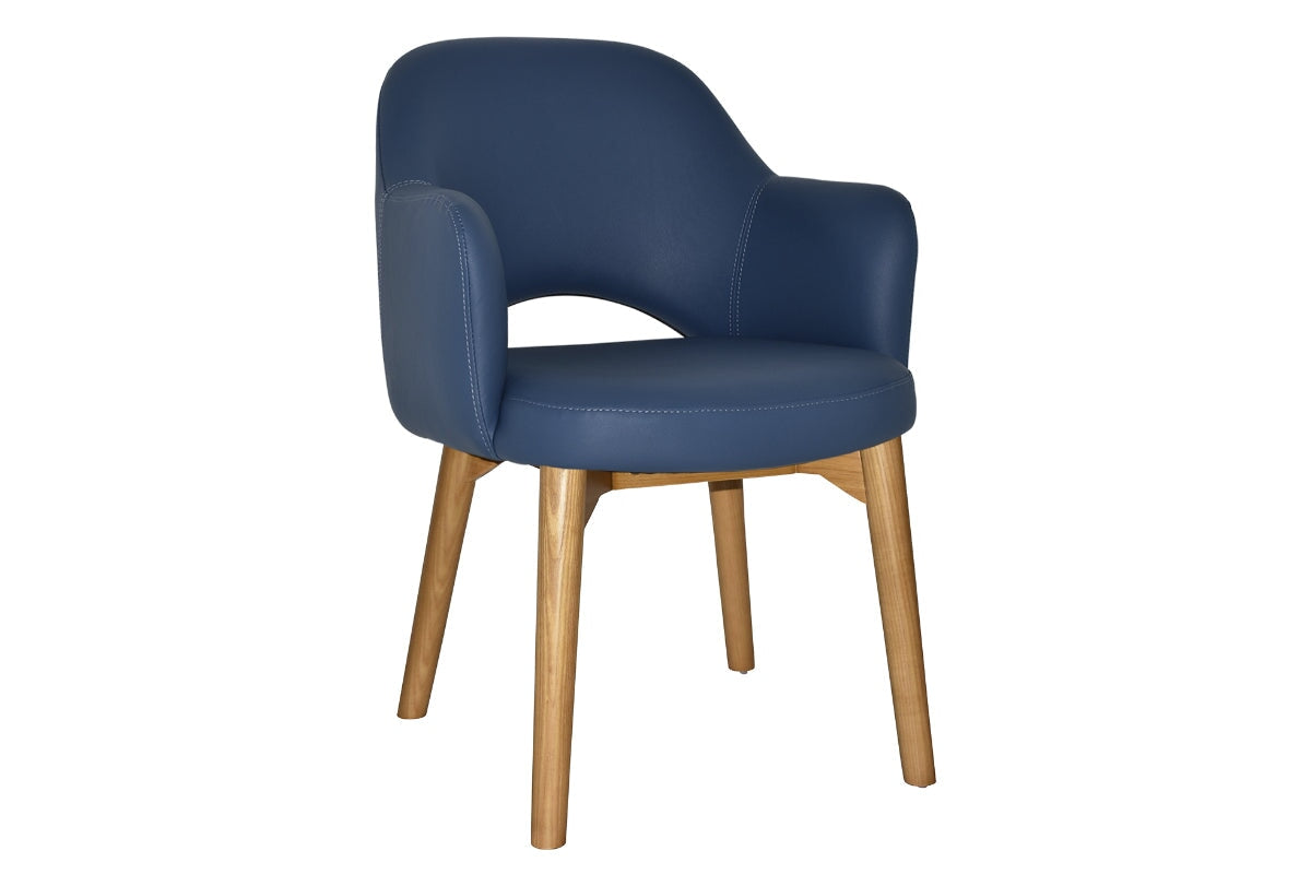 EZ Hospitality Cairo Indoor Armchair with Light Oak Timber Base - 4-Leg Modern Dining Chair for Living Room, Bedroom & Office
