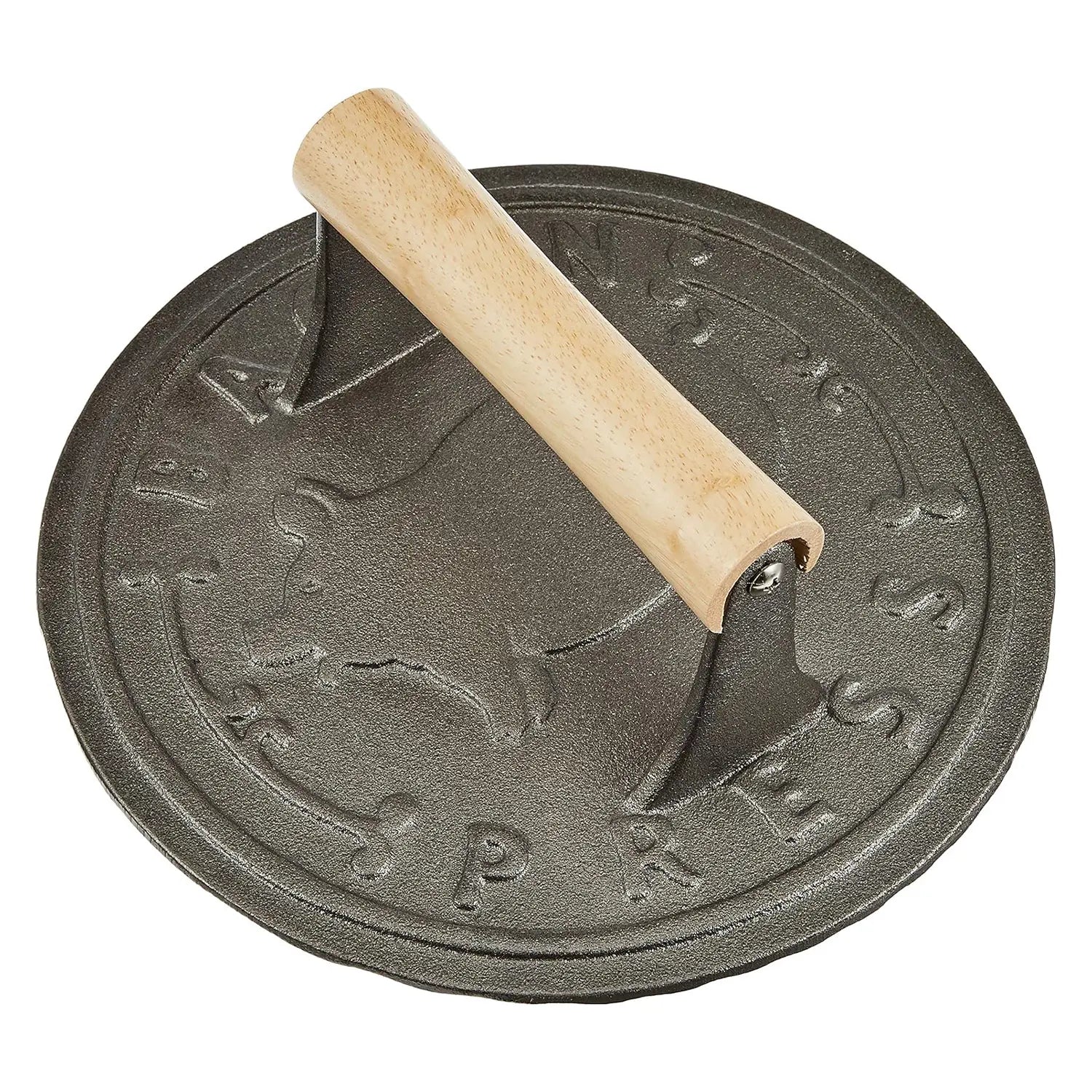 Asahi Chuzo Cast Iron Round Bacon Press - Heavy Duty Grill Weight for Burgers, Steaks & Panini - Perfect for BBQ, Griddle & Stovetop Cooking