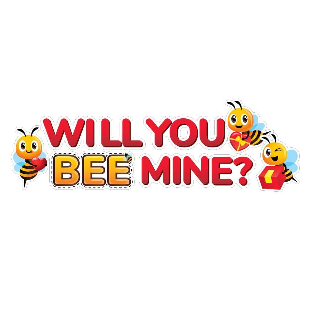 VictoryStore Valentine's Day Yard Decoration - 'Will You BEE Mine' 9-Piece Outdoor Sign Set with Stakes | Romantic Garden Decor for Couples & Home