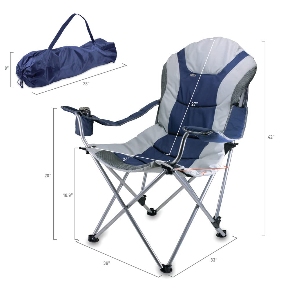 PICNIC TIME NCAA Arkansas Razorbacks Folding Reclining Camp Chair - Portable Beach Chair for Adults with Carry Bag - Perfect for Tailgating, Camping, and Outdoor Events