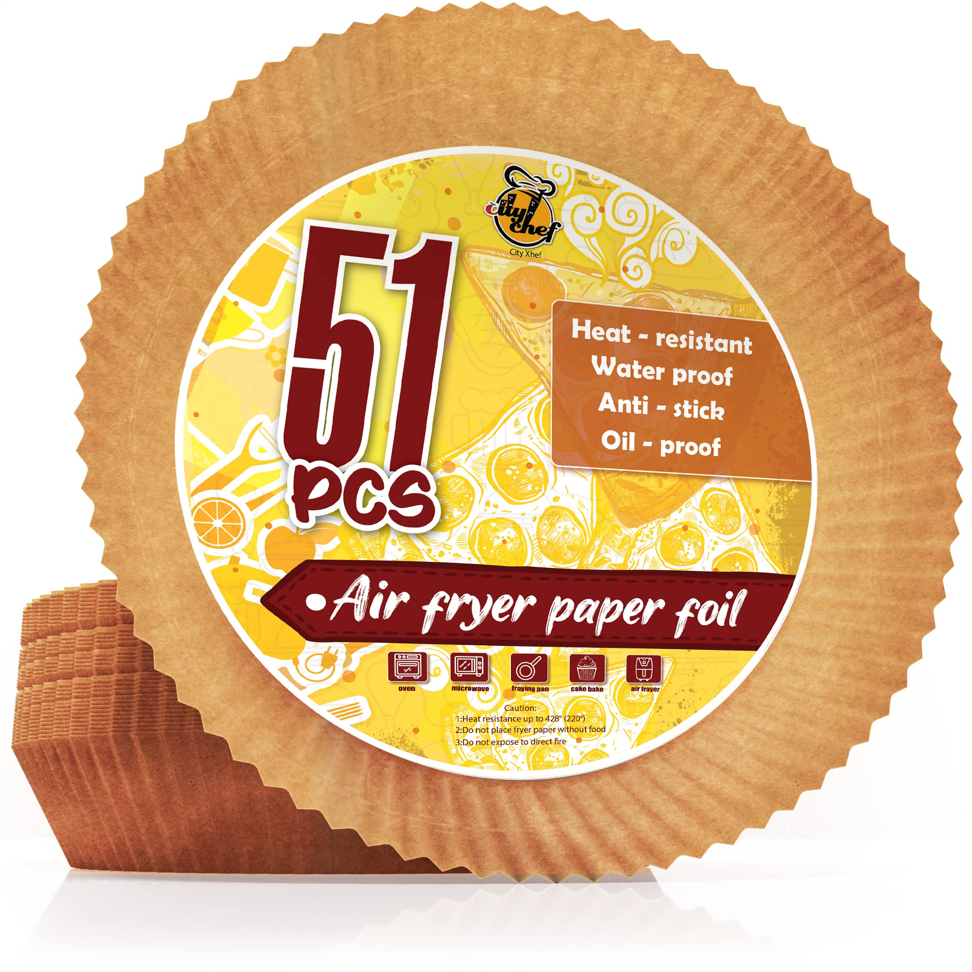 51 Pack 6.5 Inch Air Fryer Liners - Non-Stick Disposable Baking Parchment Paper for Air Fryer, Microwave & Oven - Oil & Water Proof Food Grade for Baking, Roasting & Cooking | Perfect for Quick Meals, Healthy Snacks & Family Dinners