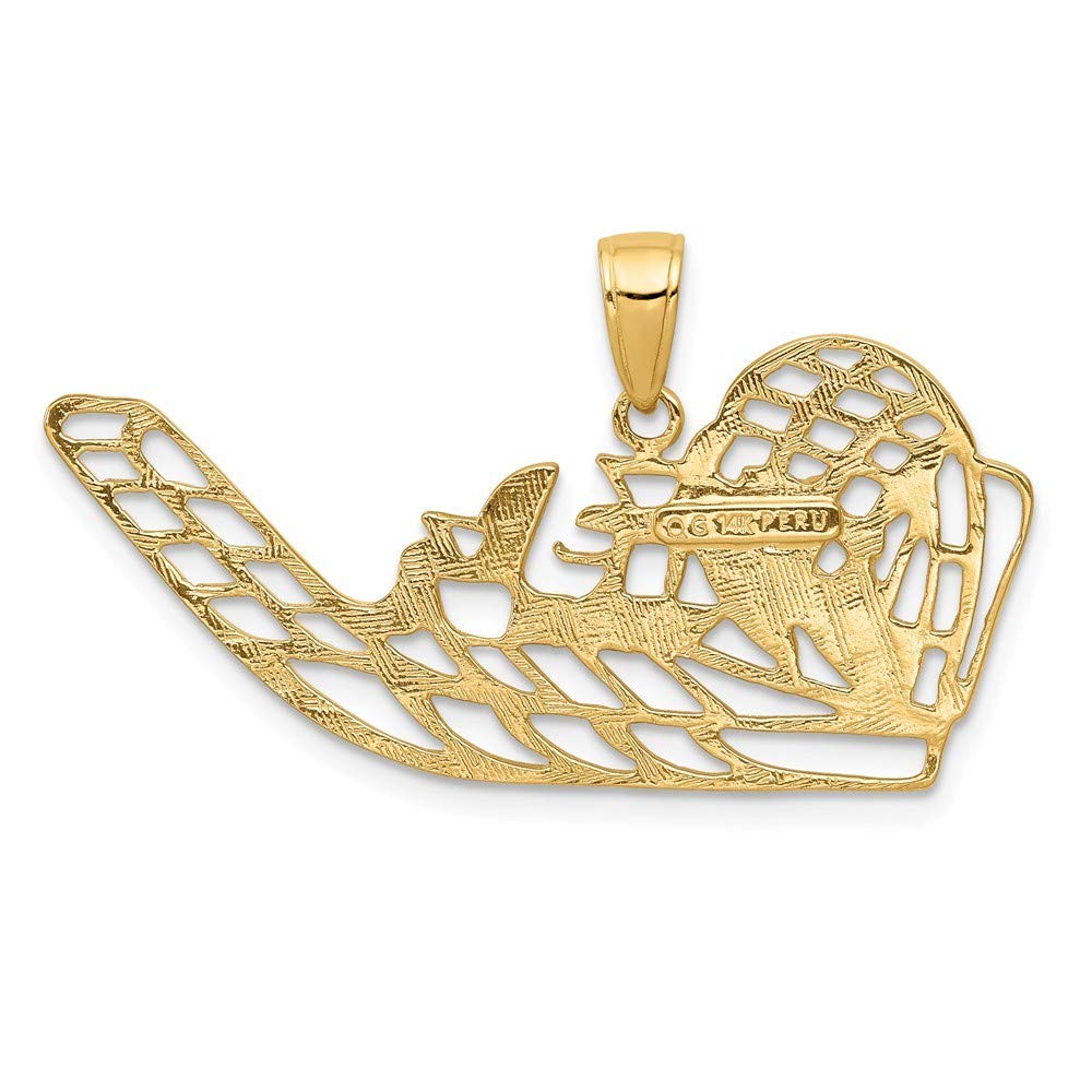 Roy Rose Jewelry 14K Yellow Gold Airboat Pendant Necklace - Perfect for Gifts, Boat Enthusiasts & Nautical Fashion Lovers