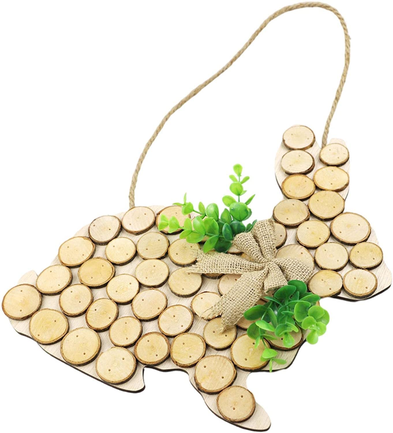 2Pcs Easter Wooden Hanging Signs - Handmade Wooden Plaques & Ornaments for Easter Home Decor, Party, Spring Festival, Wall & Door Decoration