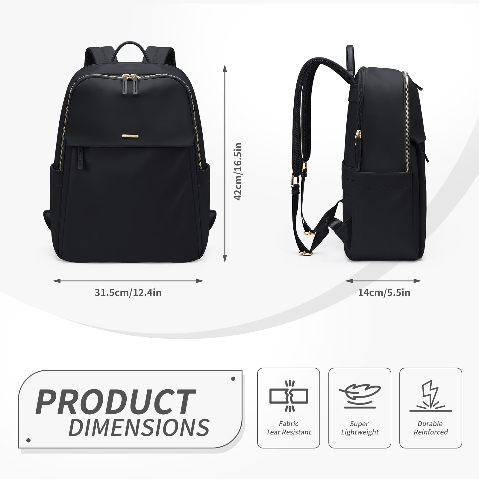 GOLF SUPAGS Women's Laptop Backpack with Separate 15.6 Inch Laptop Compartment - Stylish Work Travel Backpack for College, Office & Daily Use | Perfect for Commuting, Business Trips & Campus Life