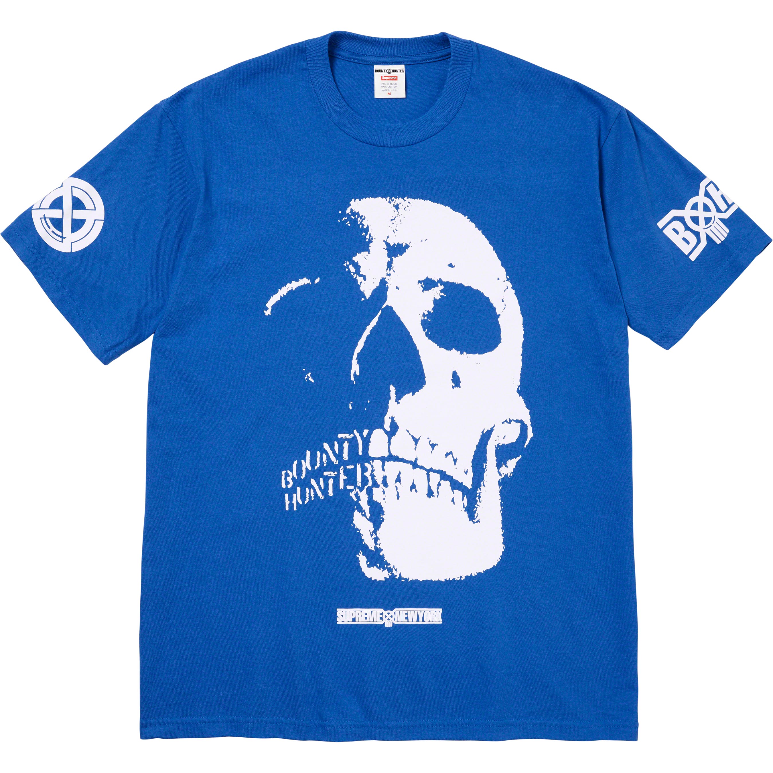 Supreme Bounty Hunter Skulls T-Shirt - Royal Blue Cotton Graphic Tee for Men | Streetwear Fashion & Hip Hop Style | Perfect for Concerts, Parties and Casual Outfits