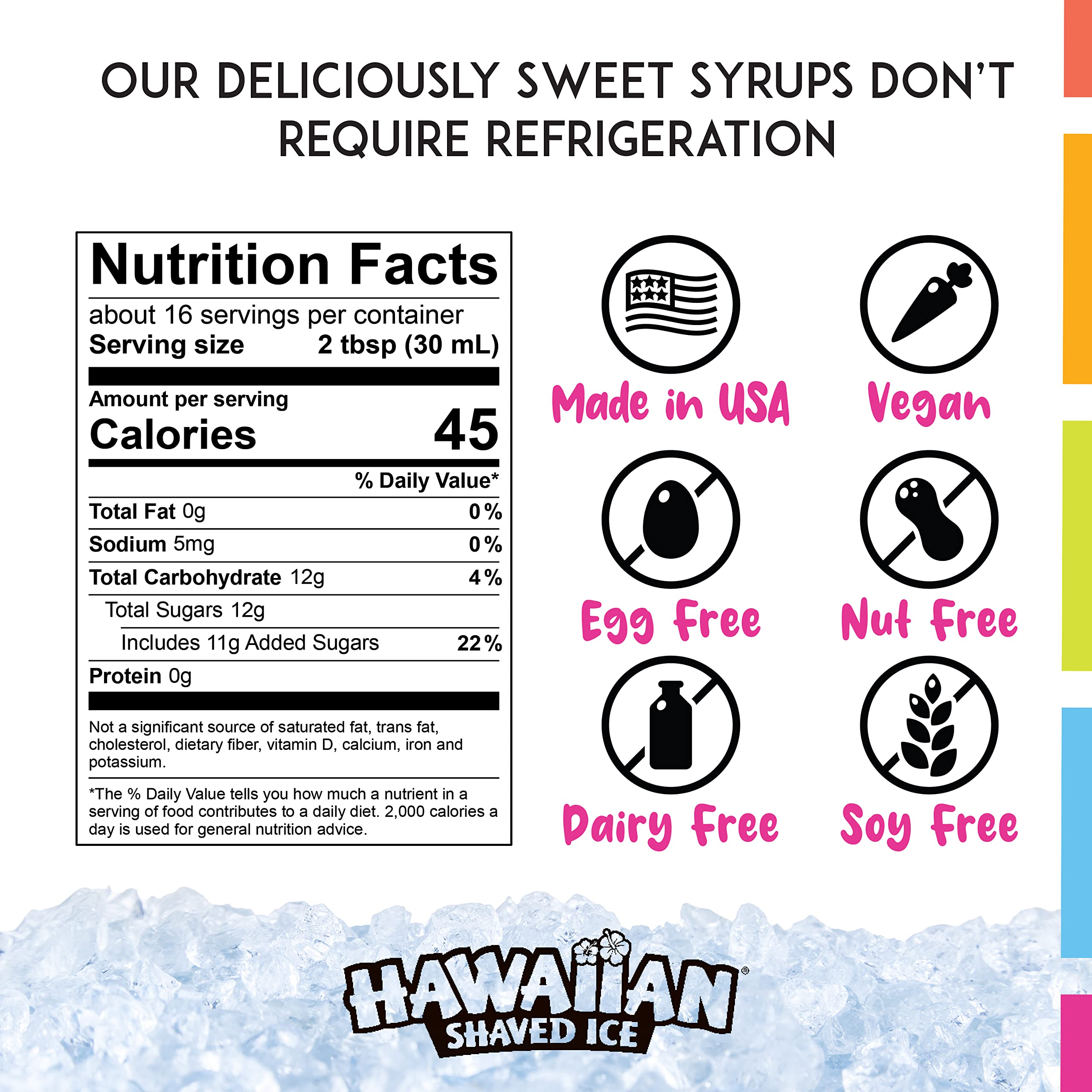 Hawaiian Shaved Ice Syrup Variety Pack - 3 Bottles (16oz Each) | Top Flavors: Cherry, Pina Colada, Blue Raspberry | All-Natural, Dye-Free & Allergy-Friendly | Perfect for Snow Cones, Slushies, Cocktails & DIY Frozen Treats | Great for Parties, Summer Events & Home Desserts