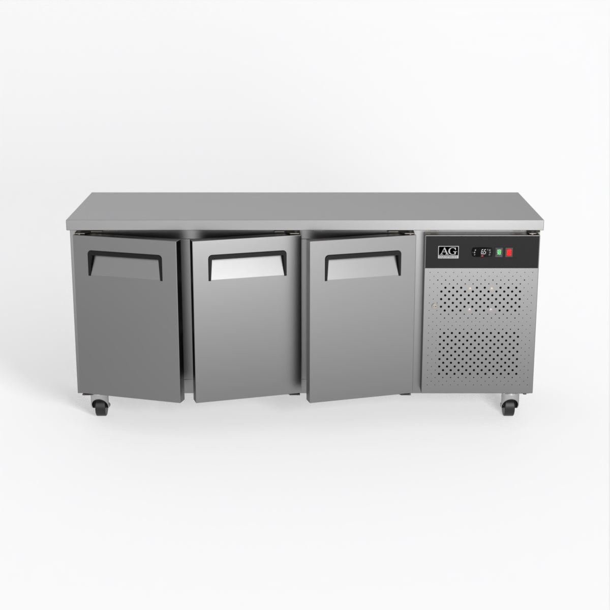 AG 3-Door Commercial Worktop Freezer with Under Bench Storage | 600mm Depth | Ideal for Restaurants, Cafes & Catering Businesses