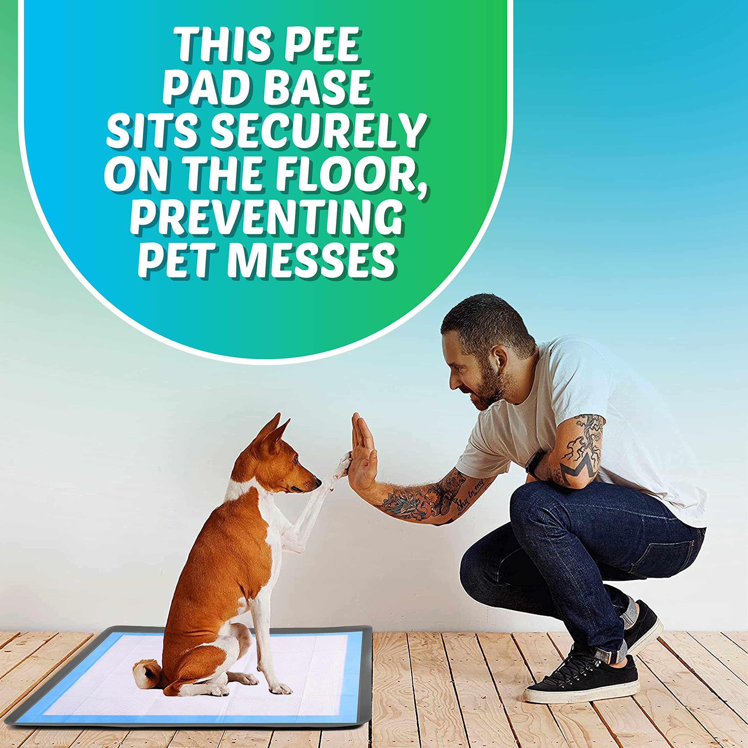 **Skywin 36 x 36 Inch No-Spill Leakproof Silicone Puppy Pad Holder - Easy to Clean, Washable & Reusable for Dogs & Cats - Perfect for Crates, Floors & Training (Grey)**