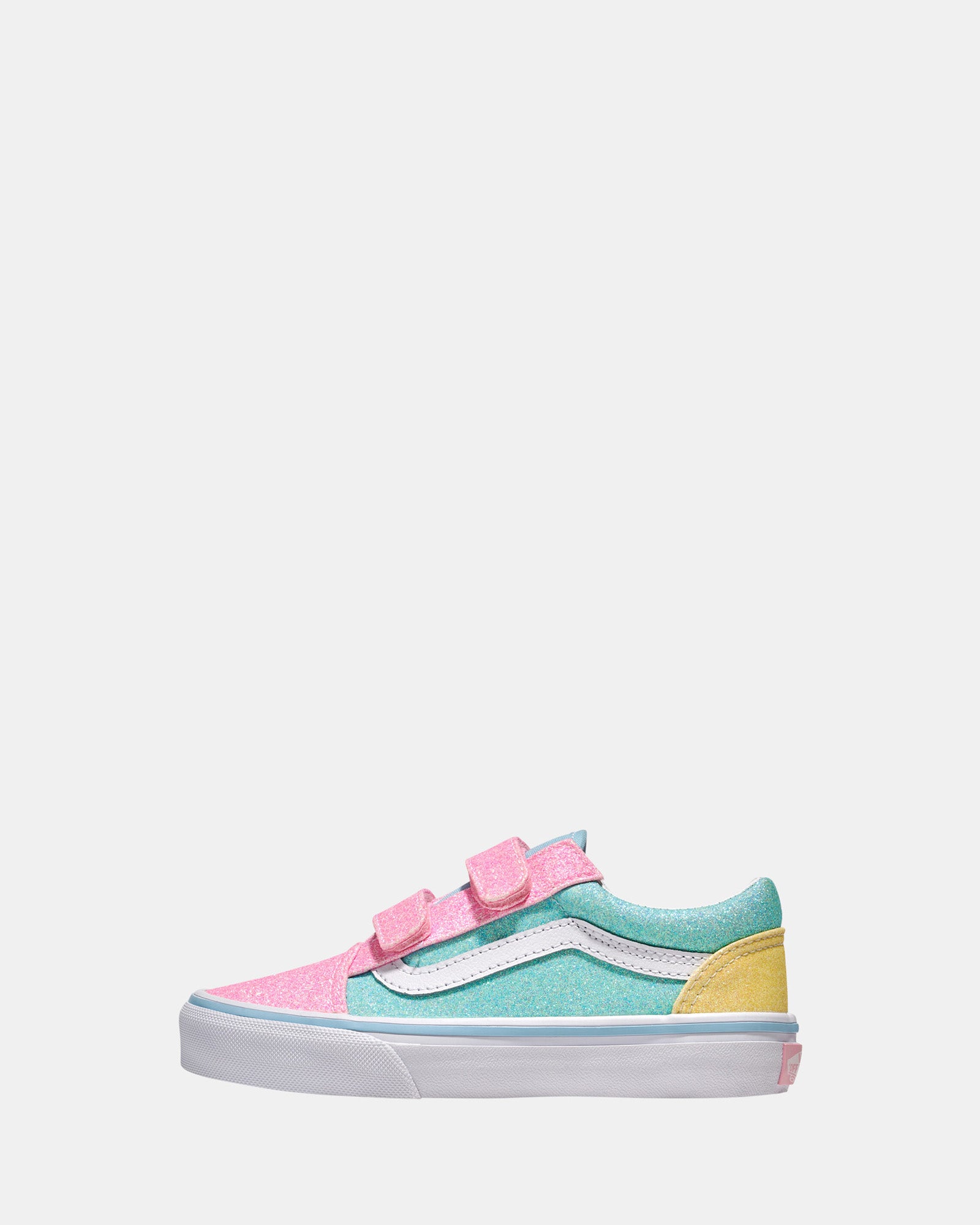 Vans Old Skool Glitter V Youth Pastel Multi-Color Sneakers - Trendy Casual Shoes for Teens & Kids - Perfect for School, Streetwear & Everyday Fashion