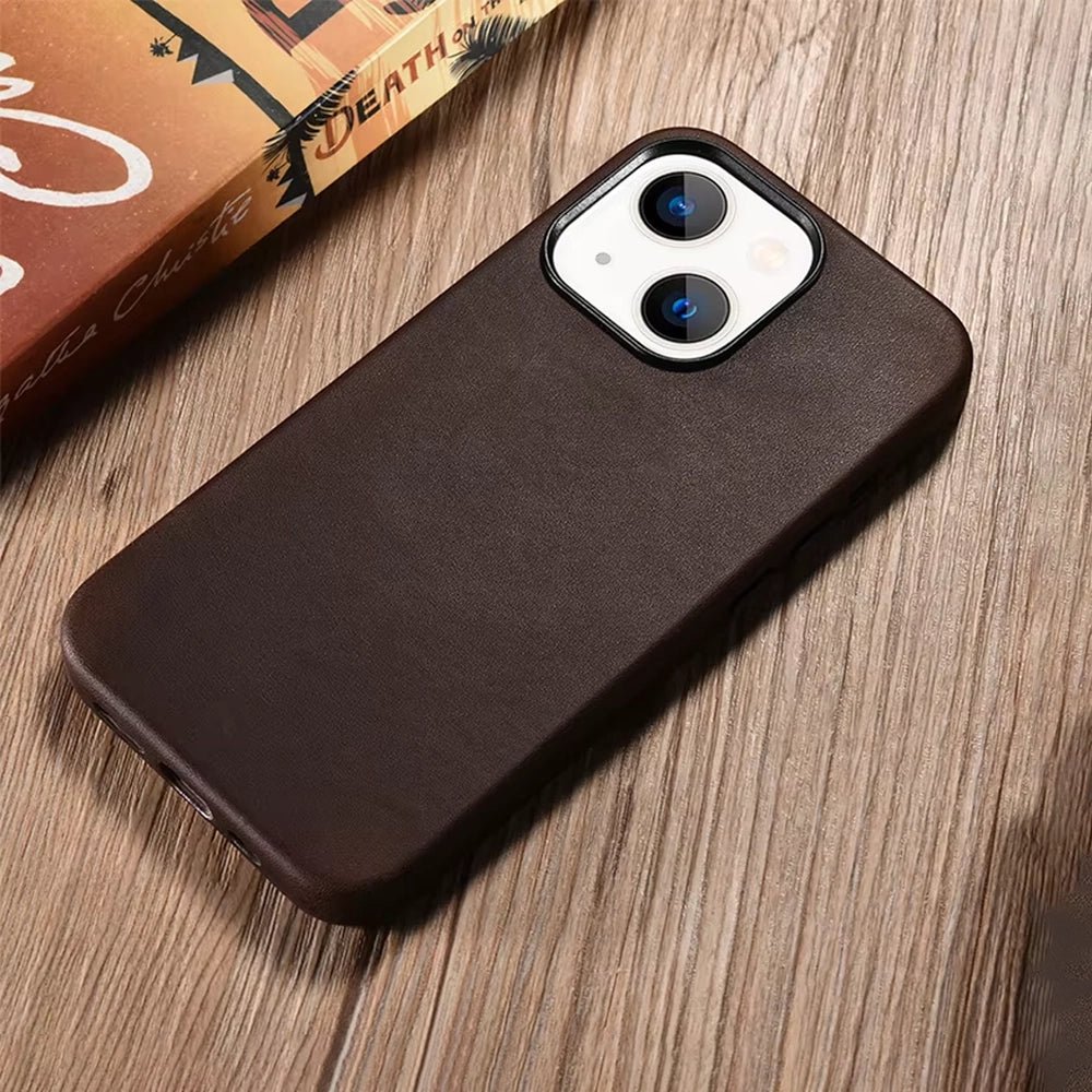 Genuine Leather iPhone Case - Premium Handmade Real Leather Cover for iPhone [Models] - Slim Protective Phone Case for Everyday Use & Business Style
